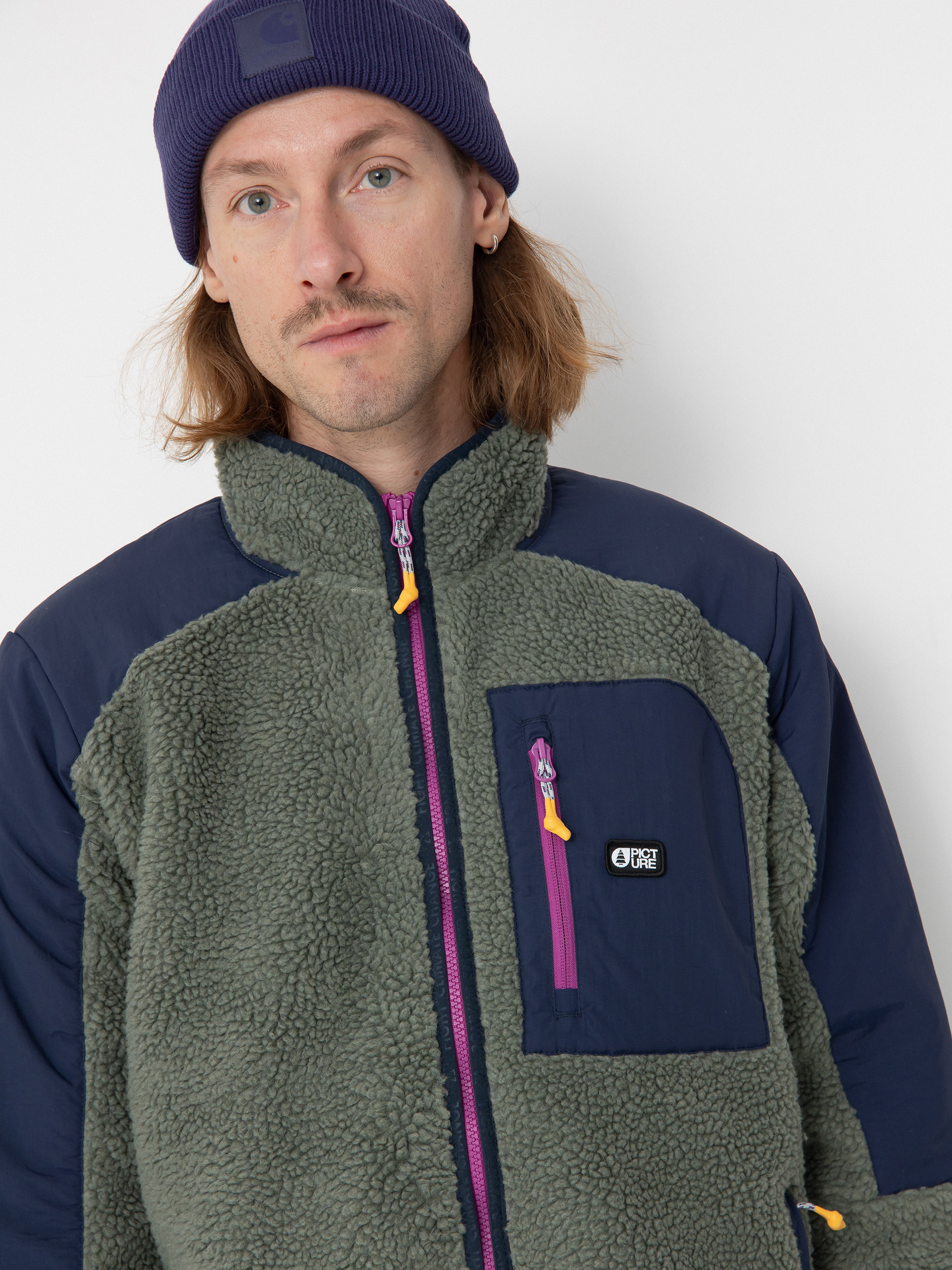 Herren Picture Quilchena Fleece Jacke (green spray dark blue)