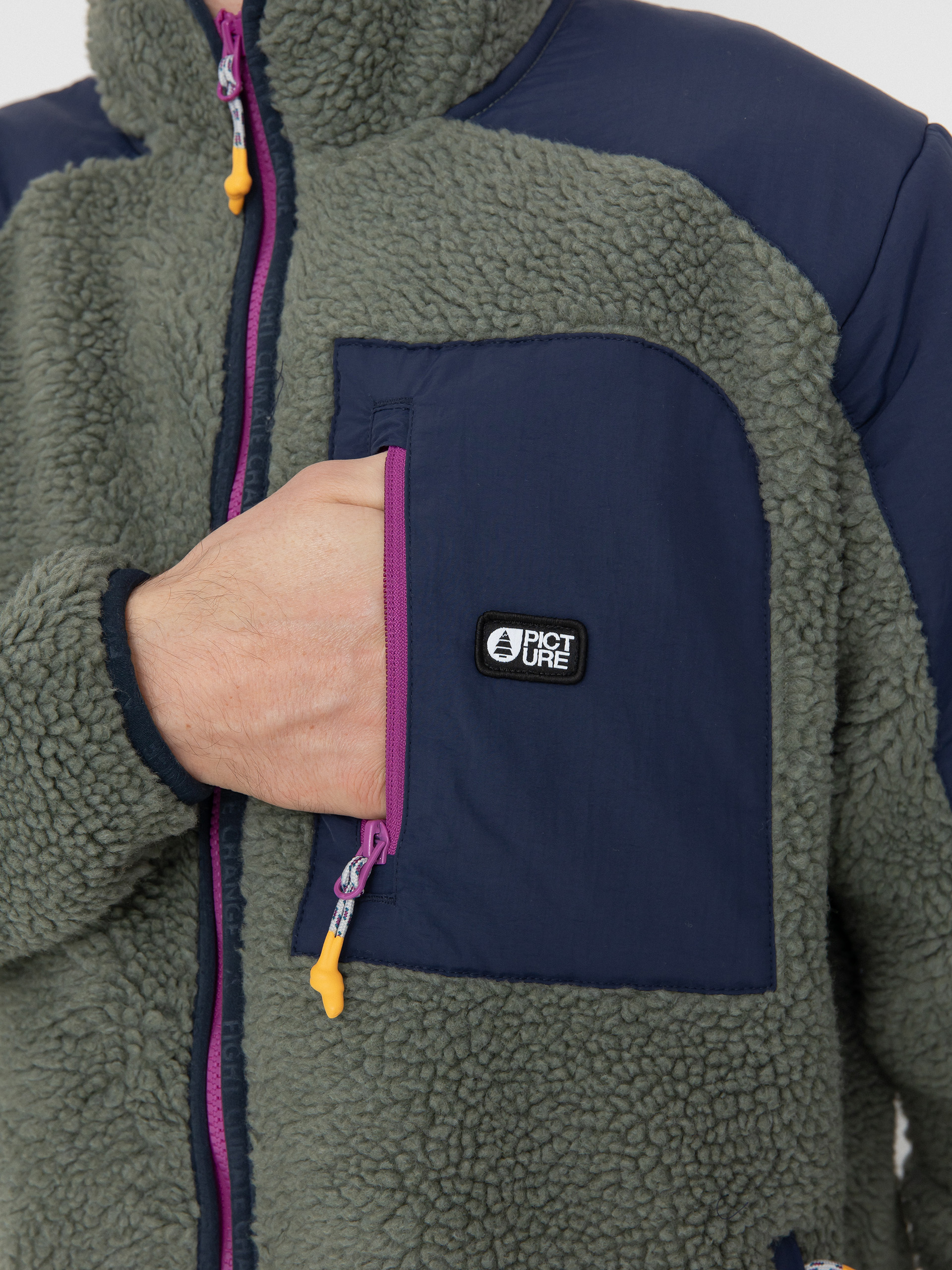 Herren Picture Quilchena Fleece Jacke (green spray dark blue)