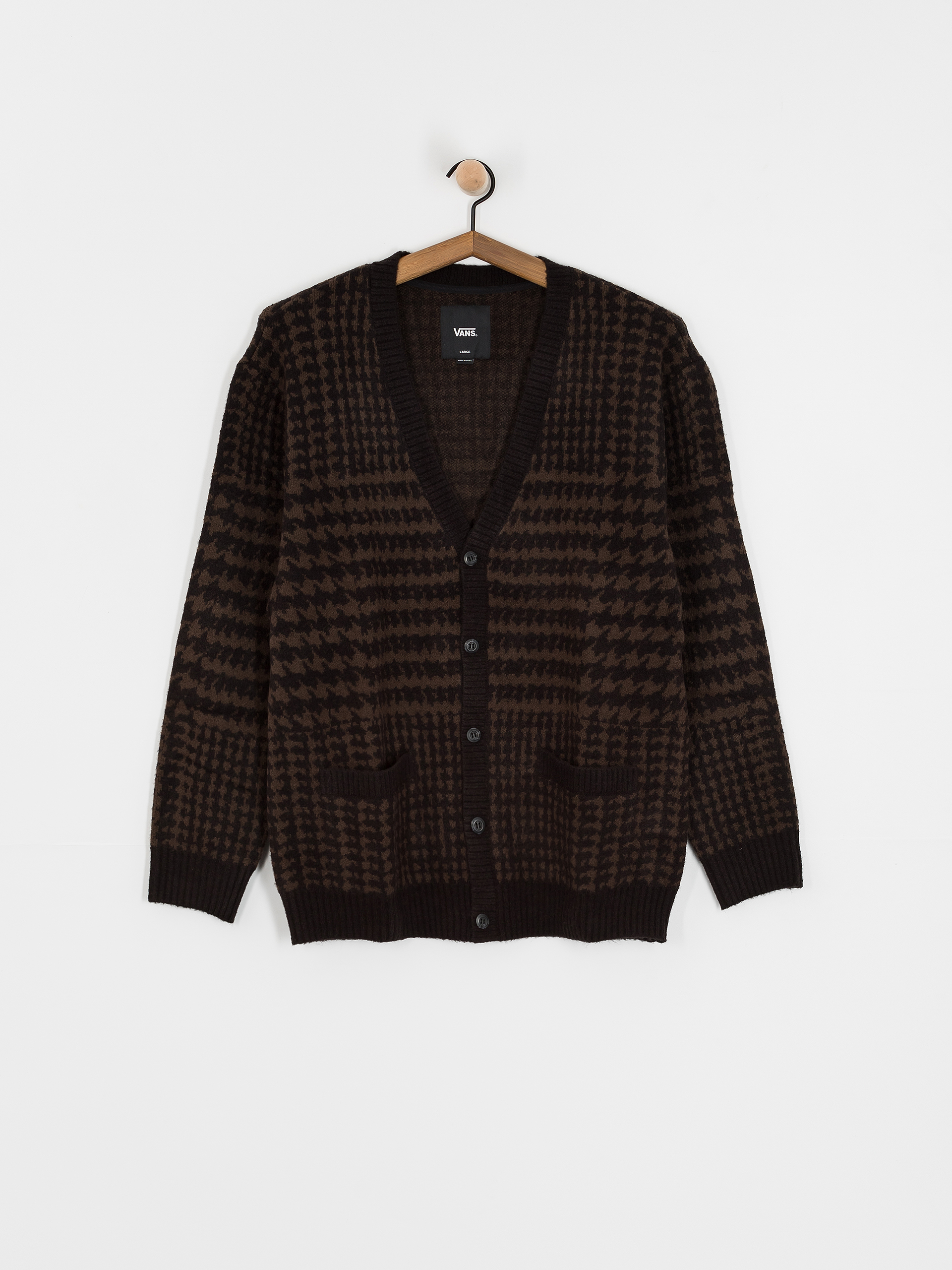Vans Sweater Houndstooth Cardigan - black (black/turkish coffee)