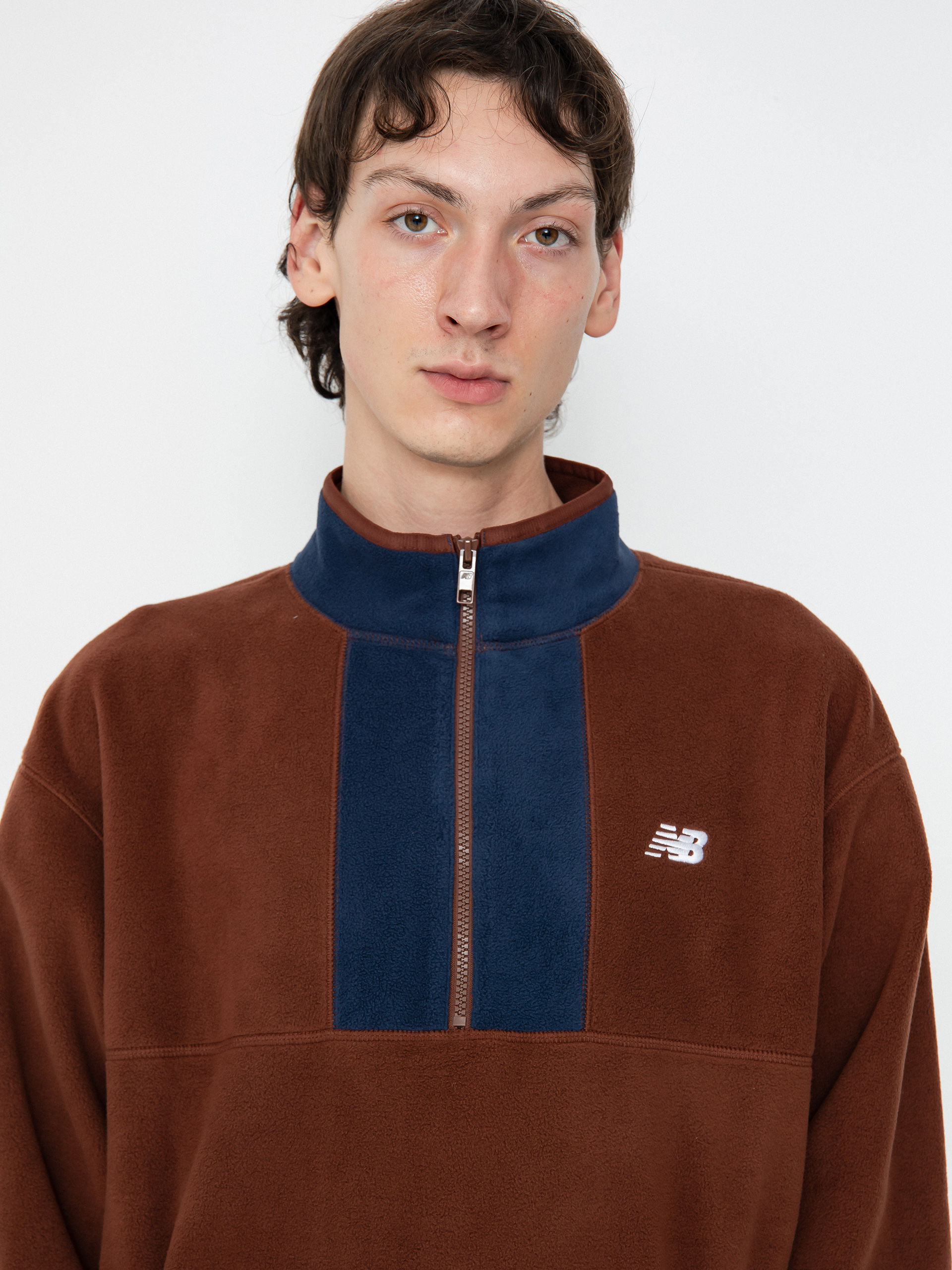 New Balance Fleece Fleece 1/2 Zip brown (richoak)
