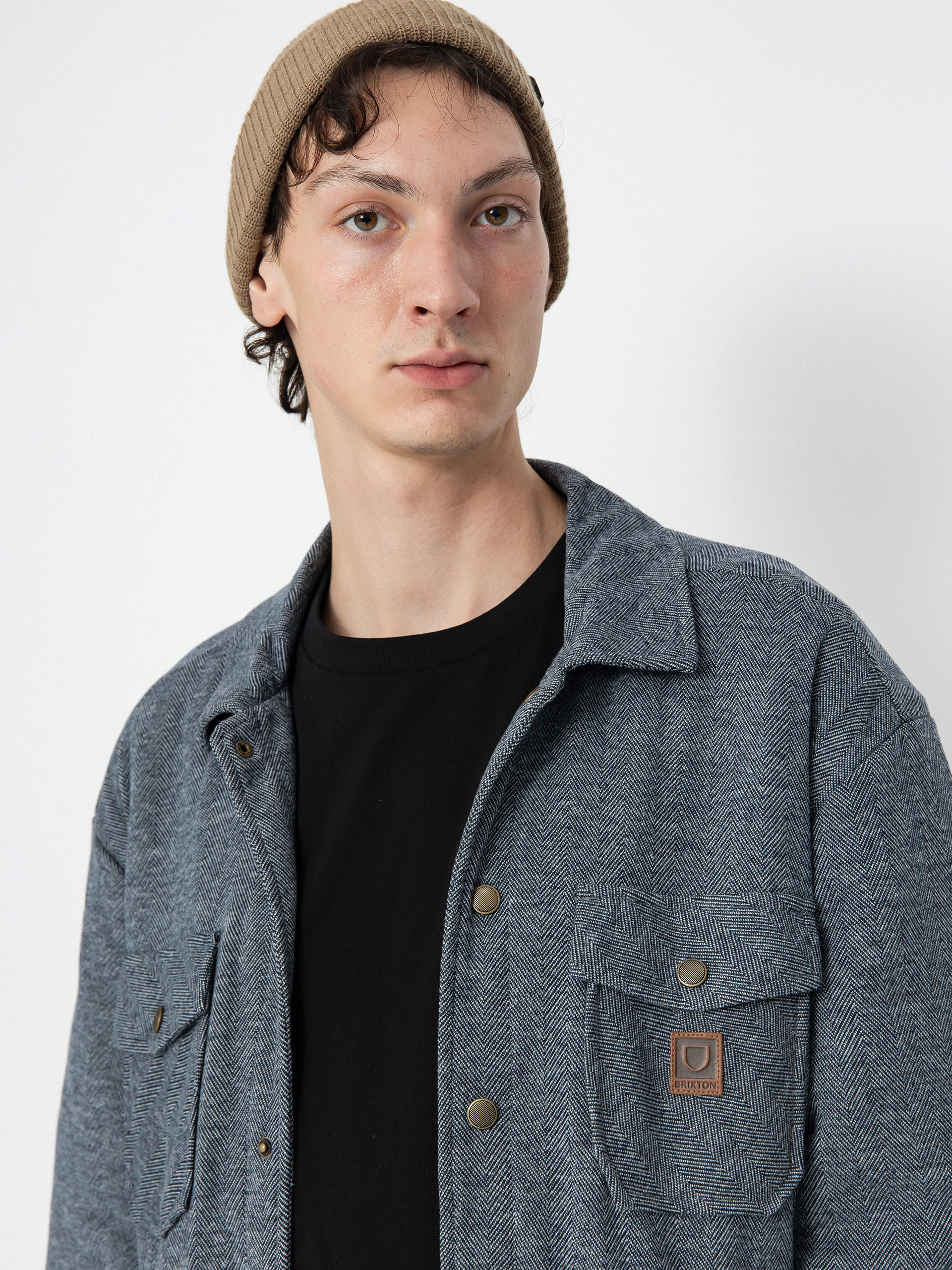 Brixton Durham Lined Jacke (black herringbone)