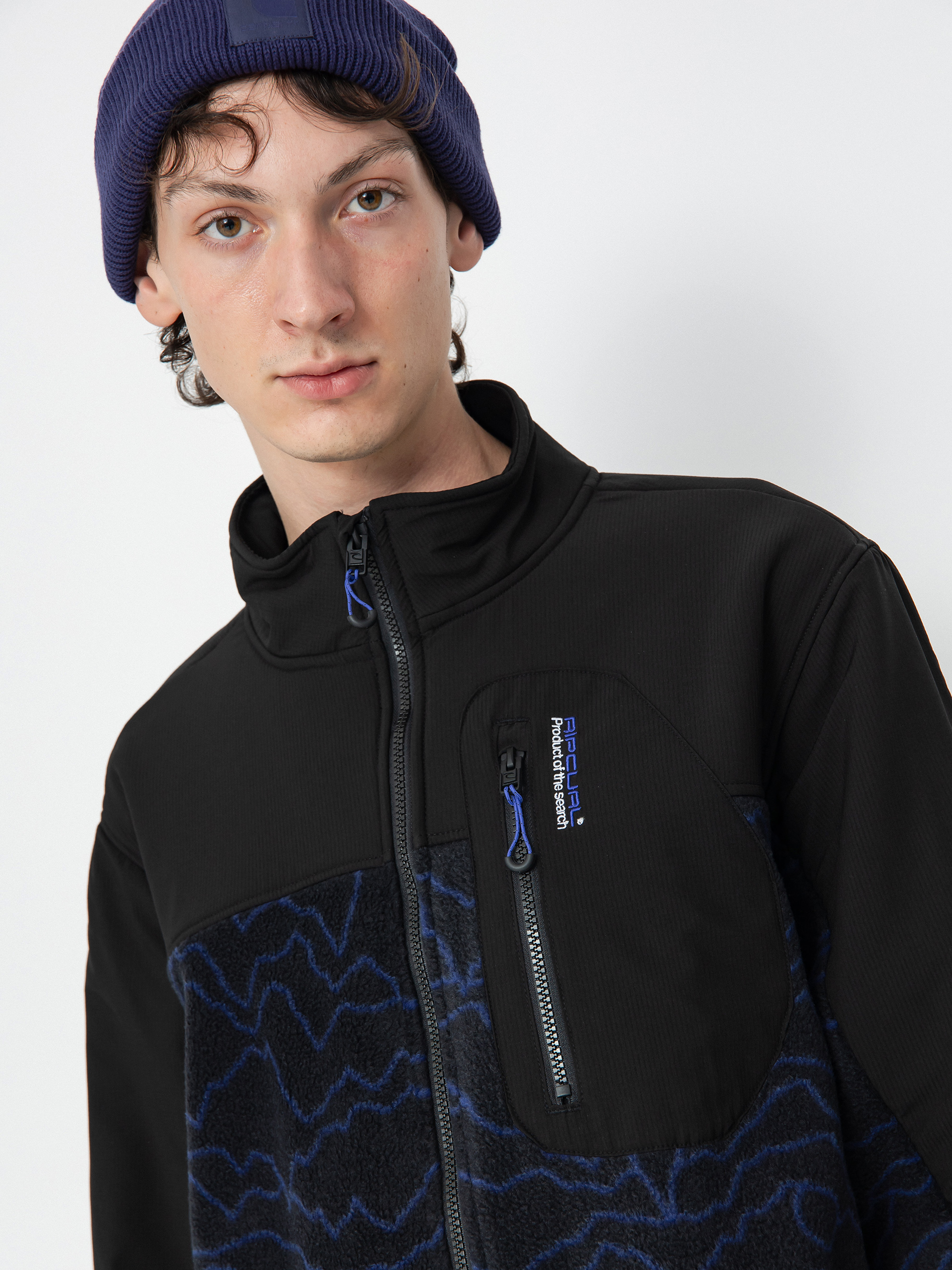 Herren Rip Curl Sweatshirt Anti Series Search Zip Crew (black/berry)