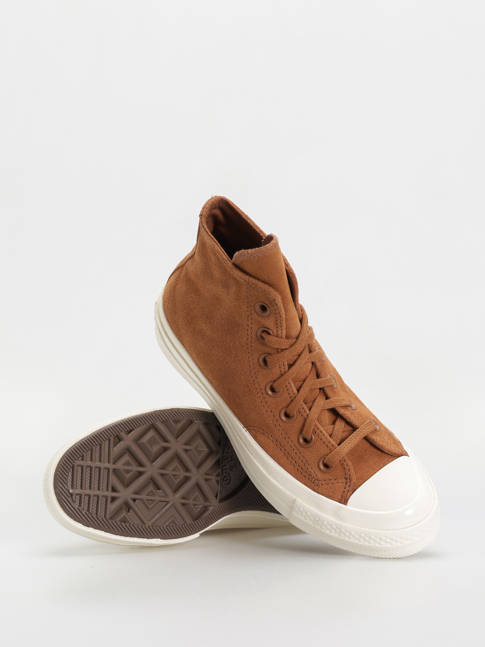 Converse Chuck 70 Hi Colorful Suede Chucks (warm tan/egret/black)