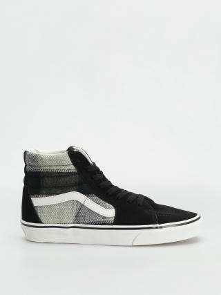 Vans Sk8 Hi Shoes (brushed plaid olive/black)