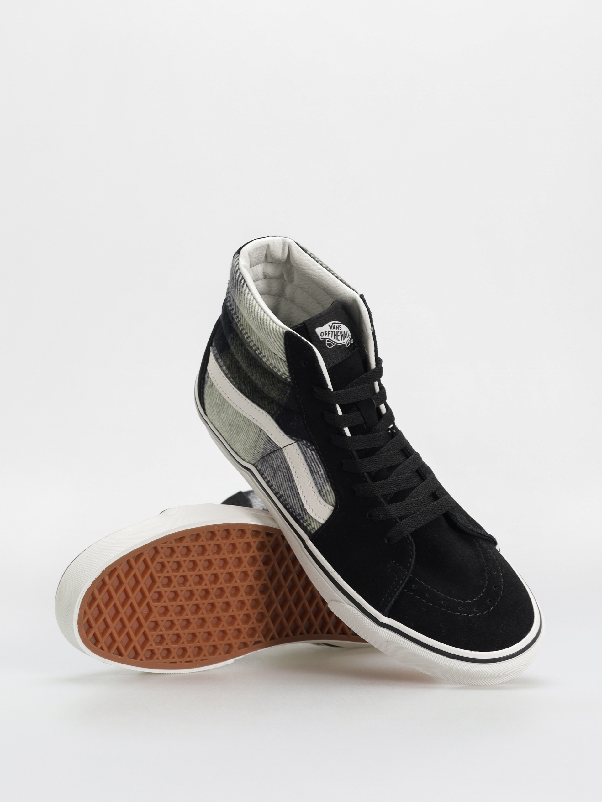 Vans Sk8 Hi Schuhe (brushed plaid olive/black)