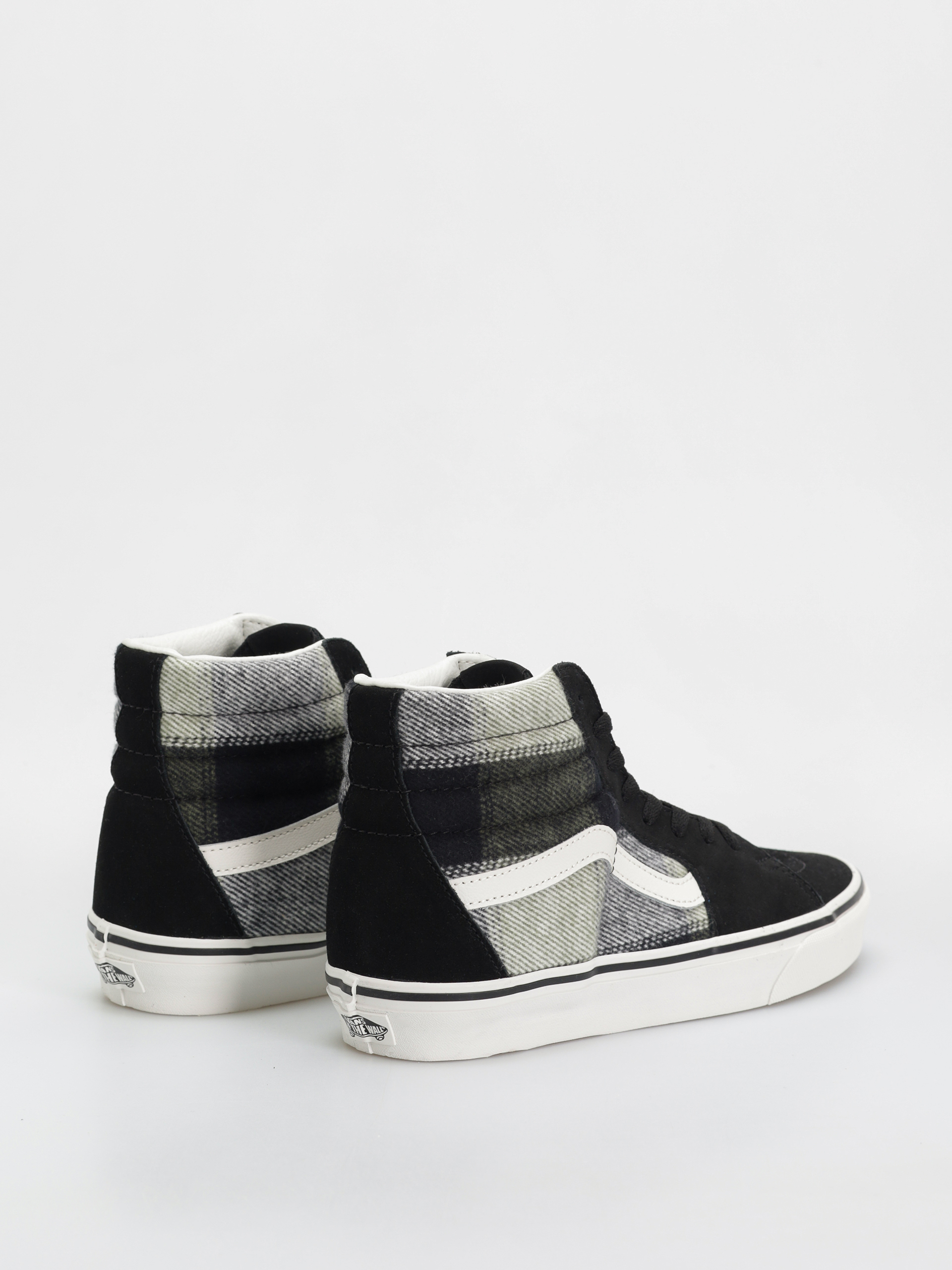 Vans Sk8 Hi Shoes (brushed plaid olive/black)
