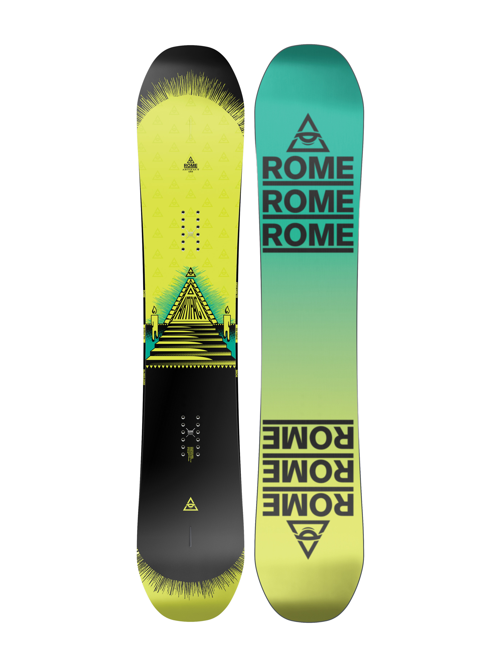 Rome Snowboard Artifact - yellow, black, multicolor