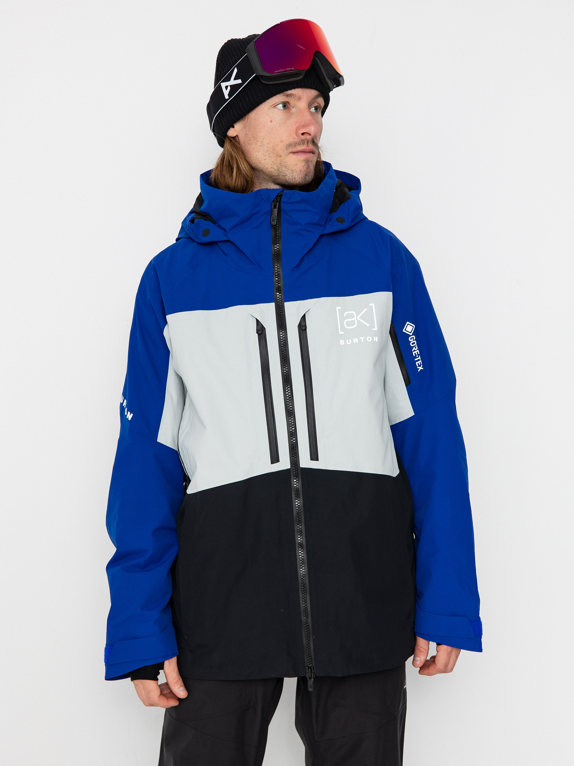 Herren Burton Snowboard Jacke Ak Gore Tex Swash (jake blue/gray cloud/true black)