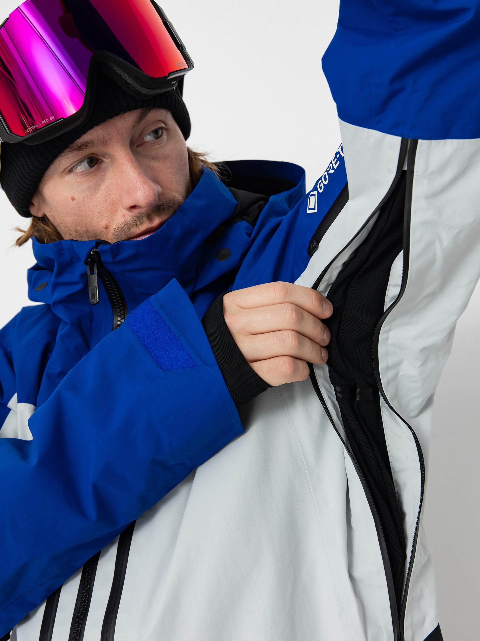 Herren Burton Snowboard Jacke Ak Gore Tex Swash (jake blue/gray cloud/true black)