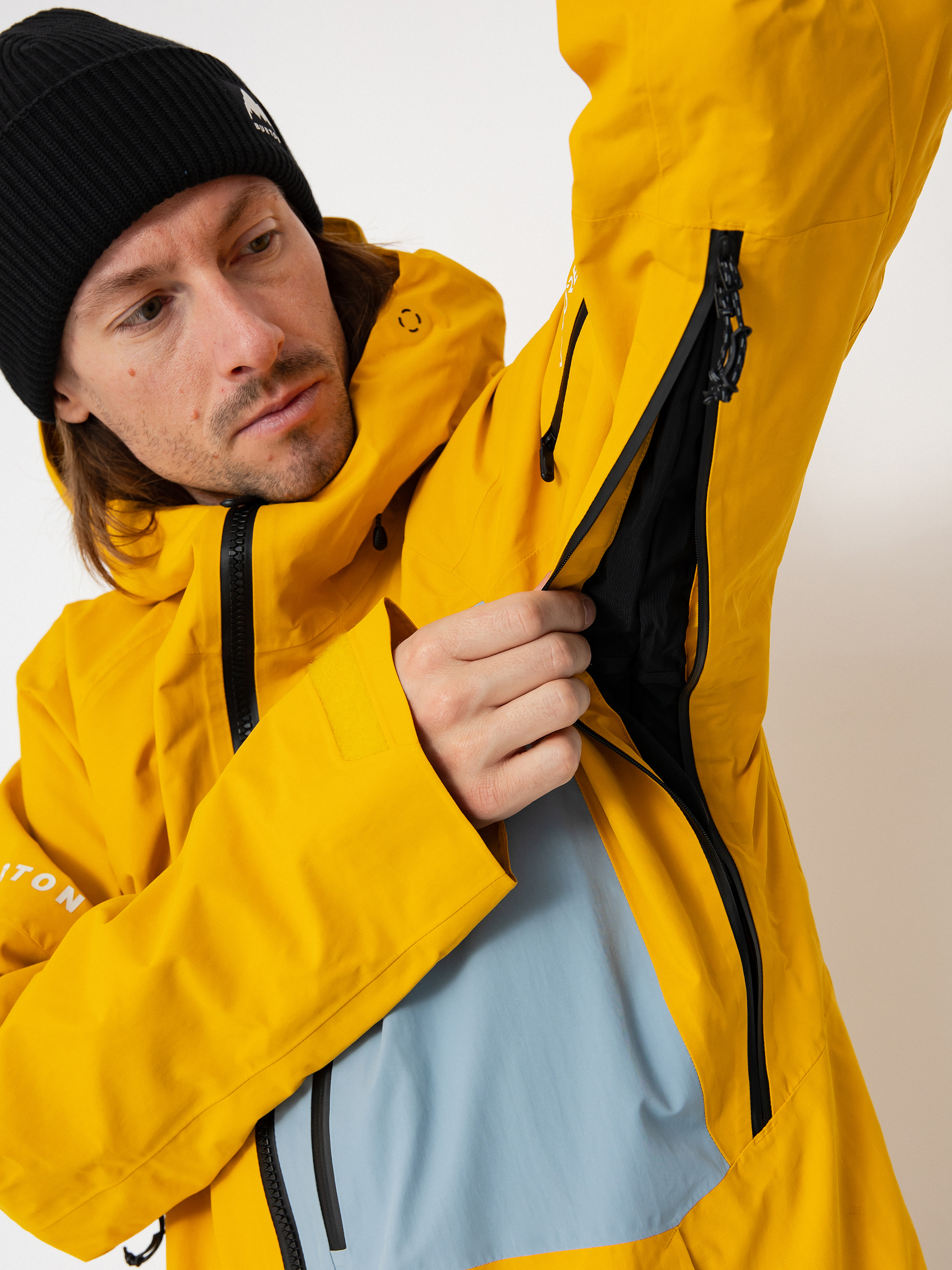 Mens Burton Snowboard jacket Ak Gore Tex Cyclic (goldenrod/dusty blue)