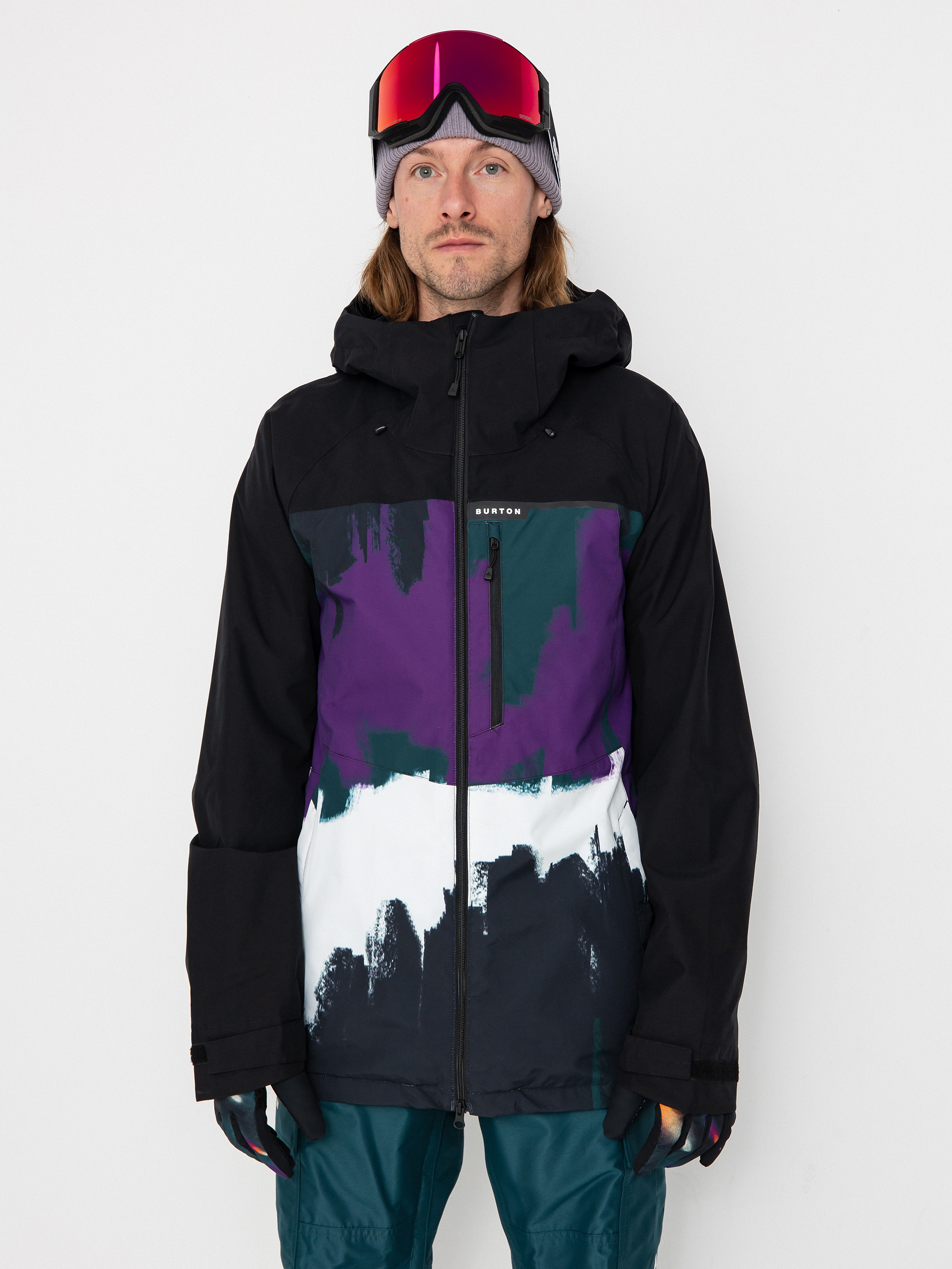 Herren Burton Snowboard Jacke Lodgepole (true black/forest chalk)