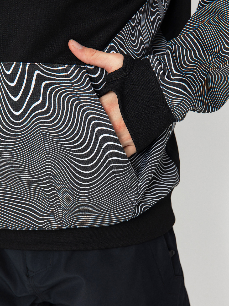 Mens Volcom Hydro Riding HD Active sweatshirt (black print)