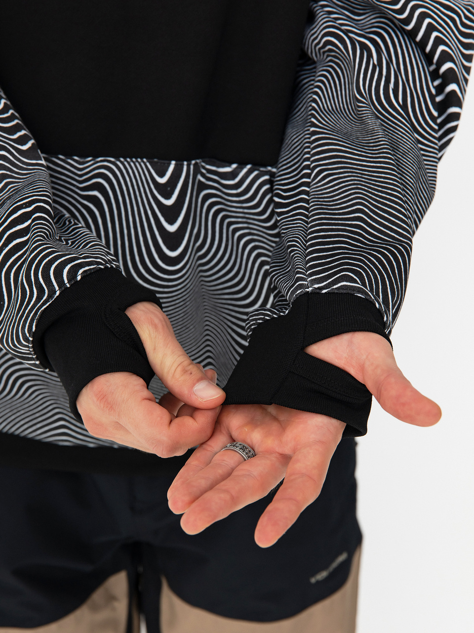 Mens Volcom Hydro Riding HD Active sweatshirt (black print)