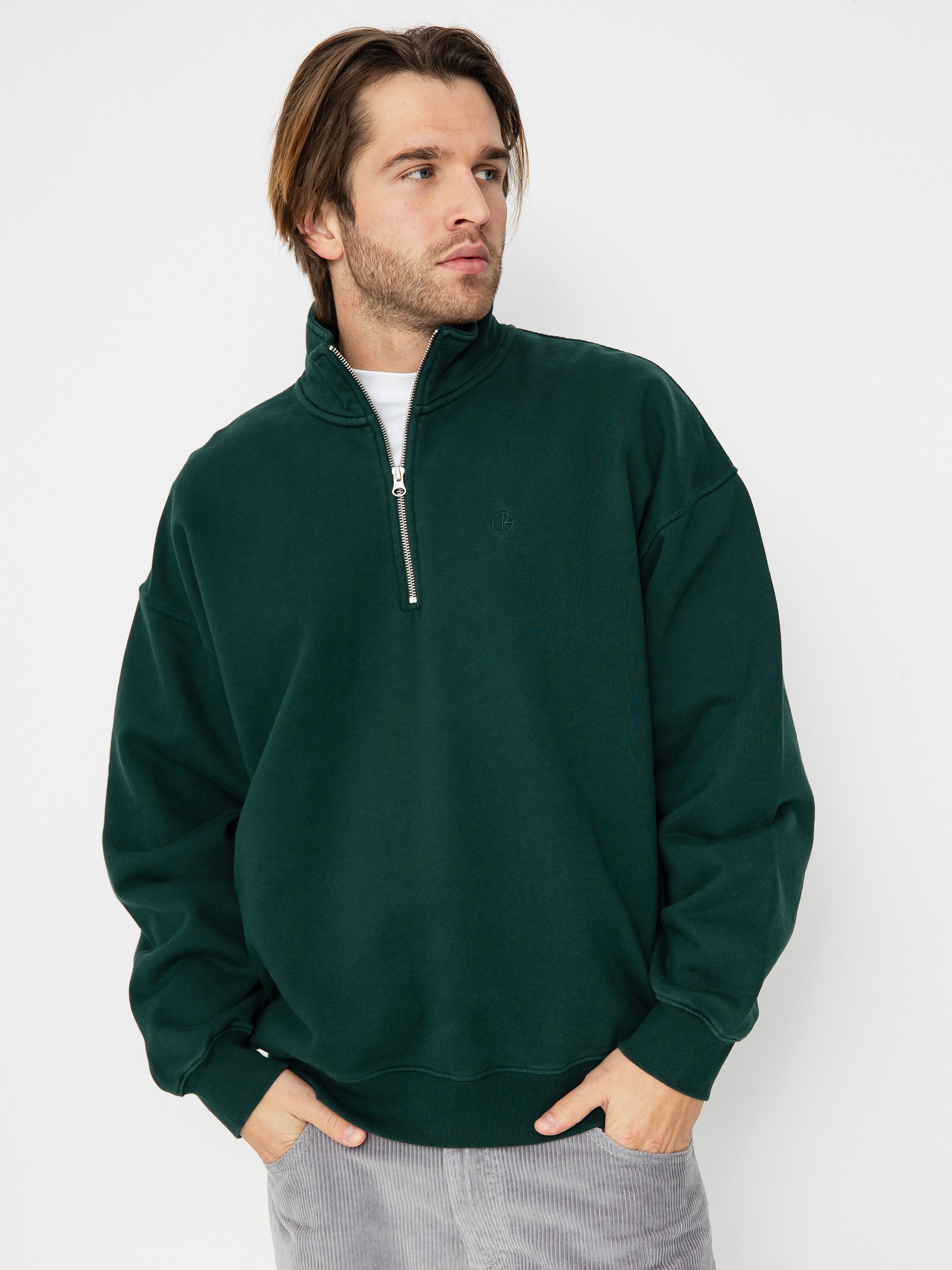 Polar Skate Sweatshirt Frankie Half Zip - black (dark emerald)