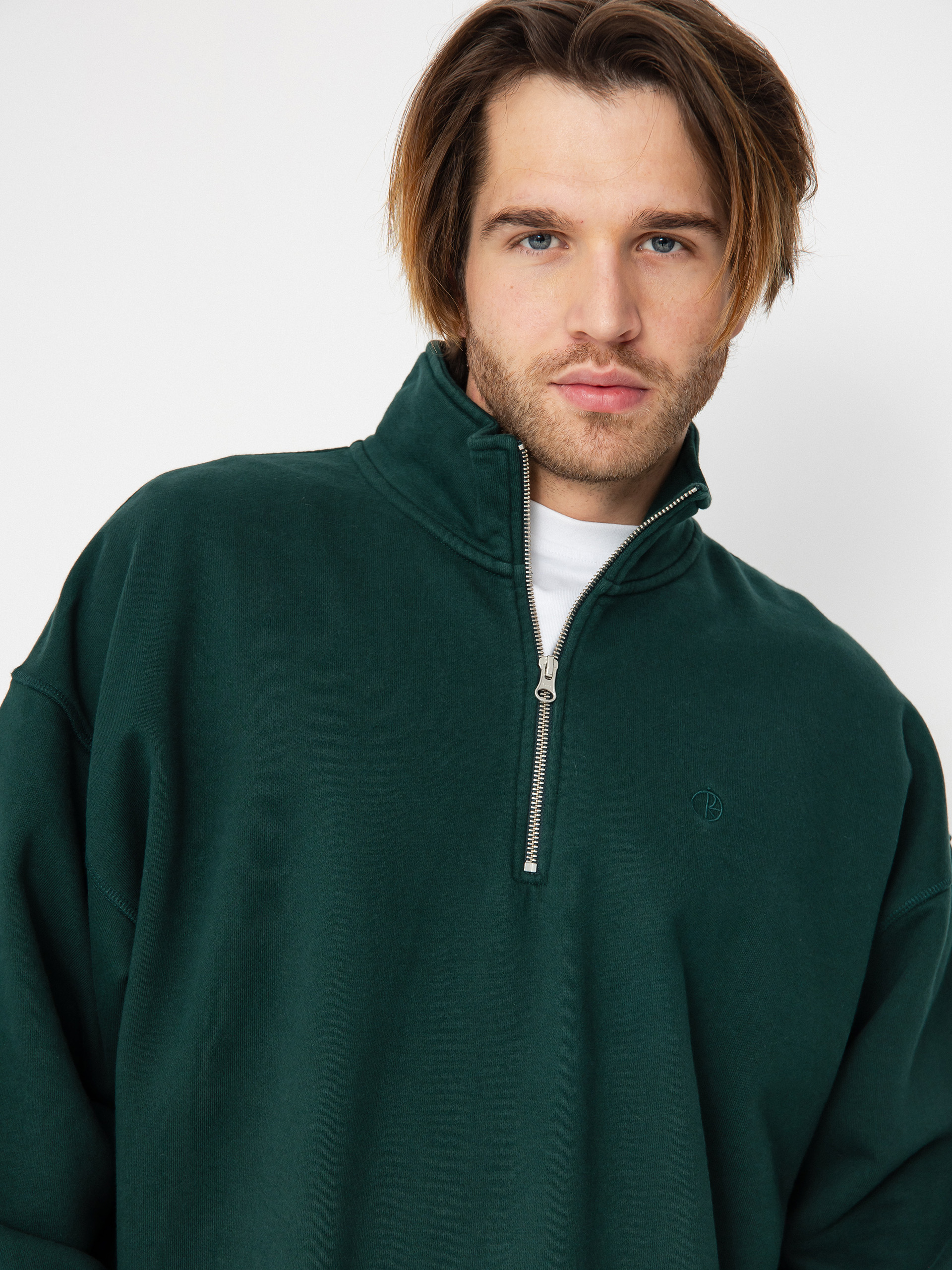 Polar Skate Sweatshirt Frankie Half Zip (dark emerald)