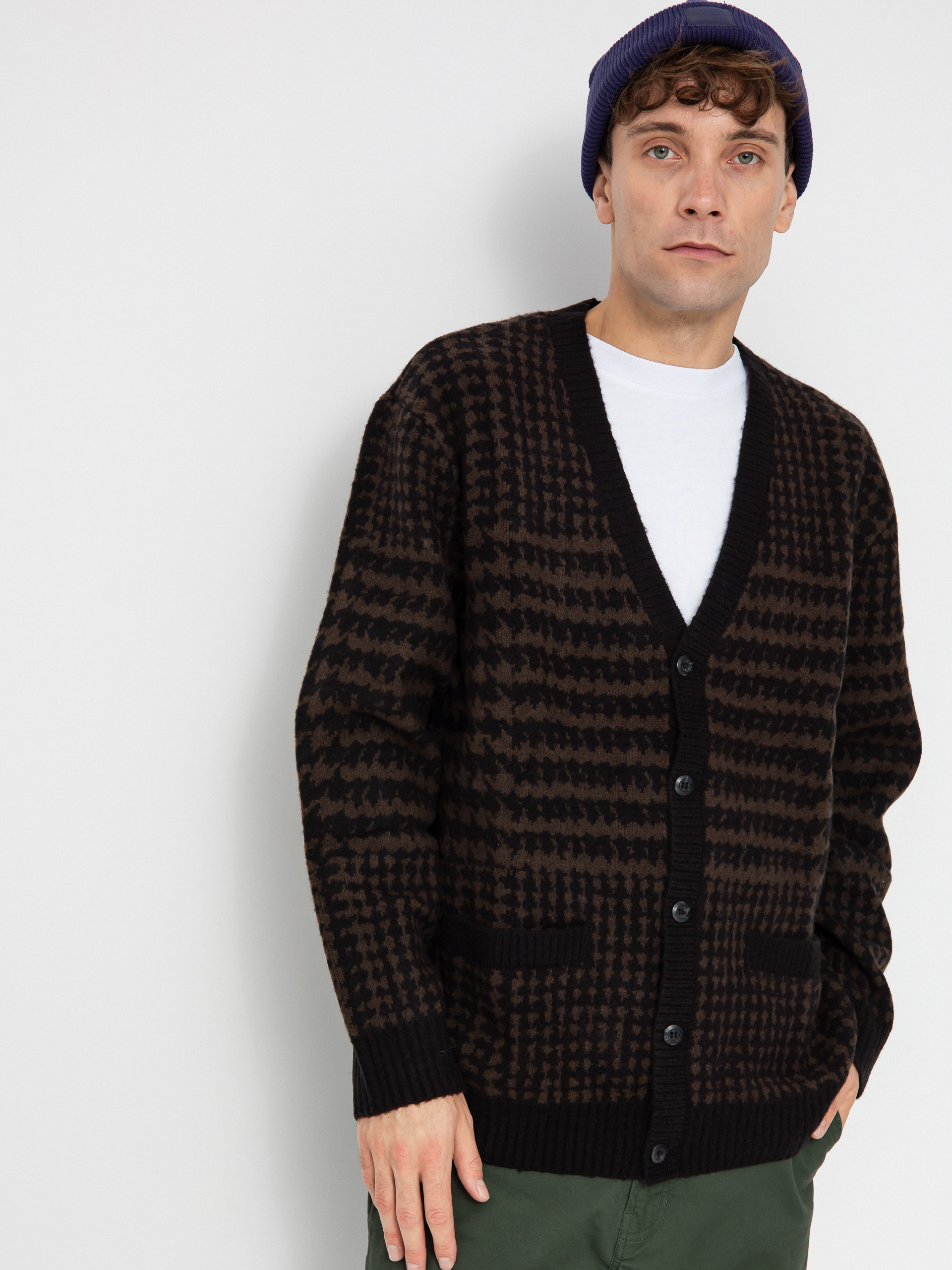 Vans Pulli Houndstooth Cardigan (black/turkish coffee)