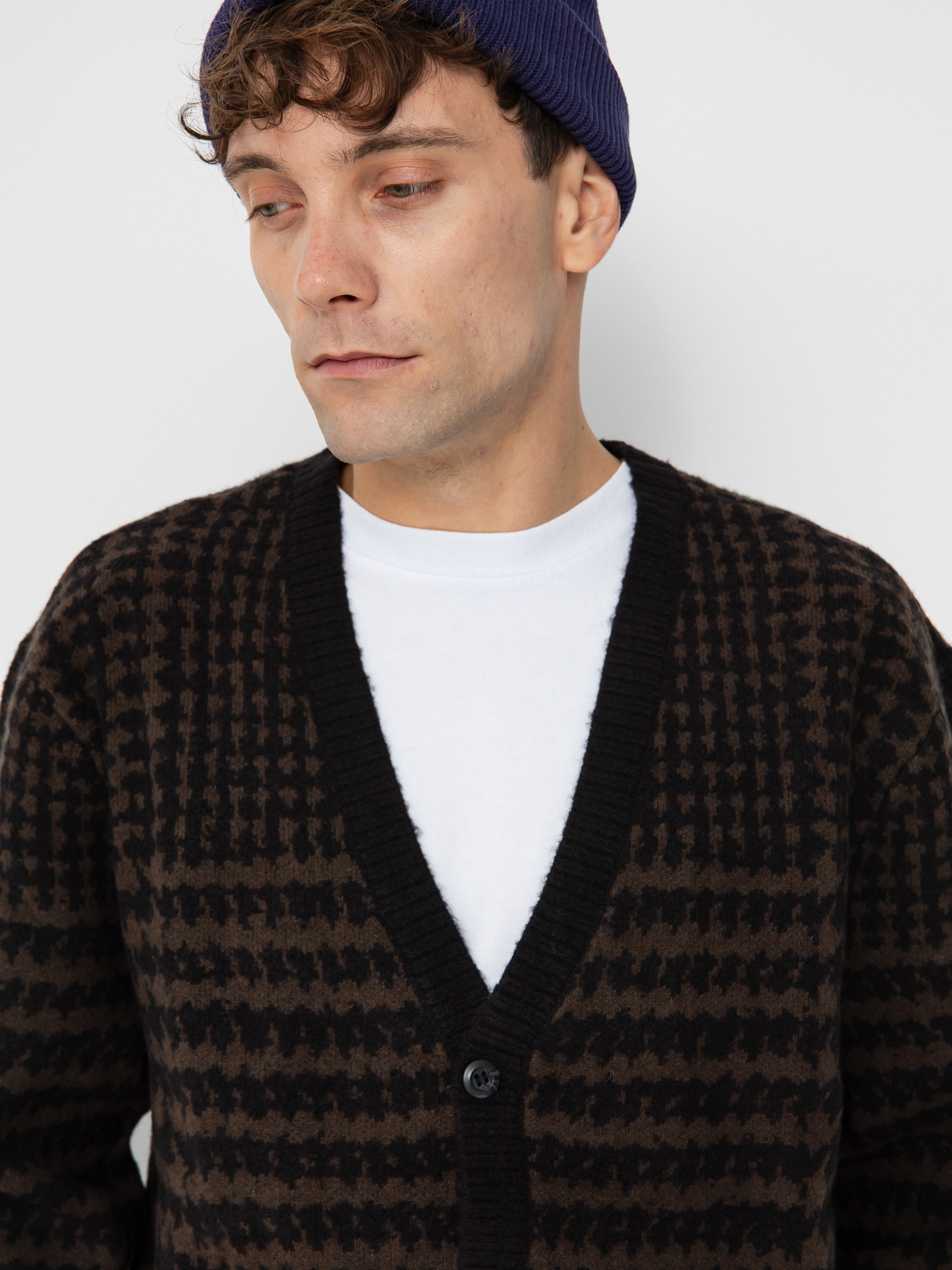 Vans Pulli Houndstooth Cardigan (black/turkish coffee)