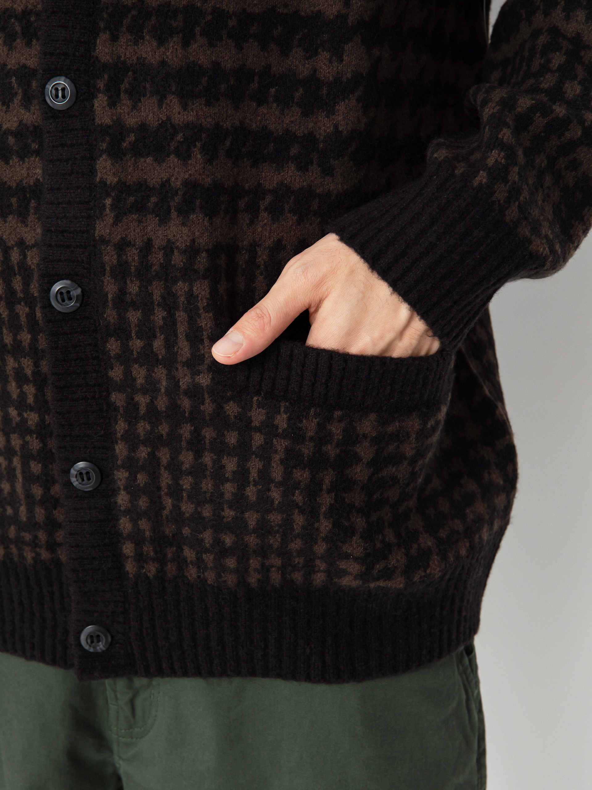 Vans Sweater Houndstooth Cardigan - black (black/turkish coffee)