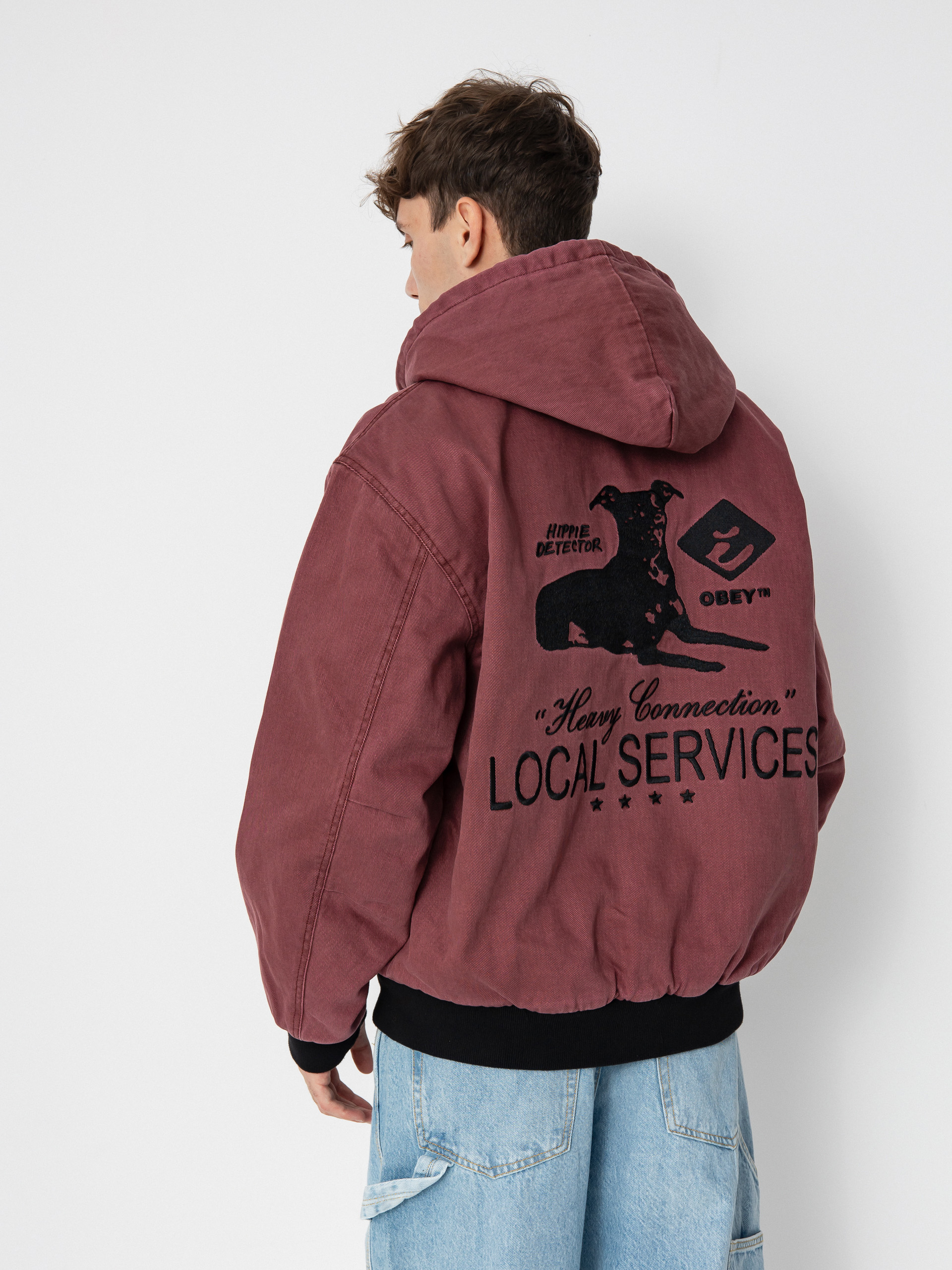 OBEY Local Service Jacket - burgundy (wine faded wash)