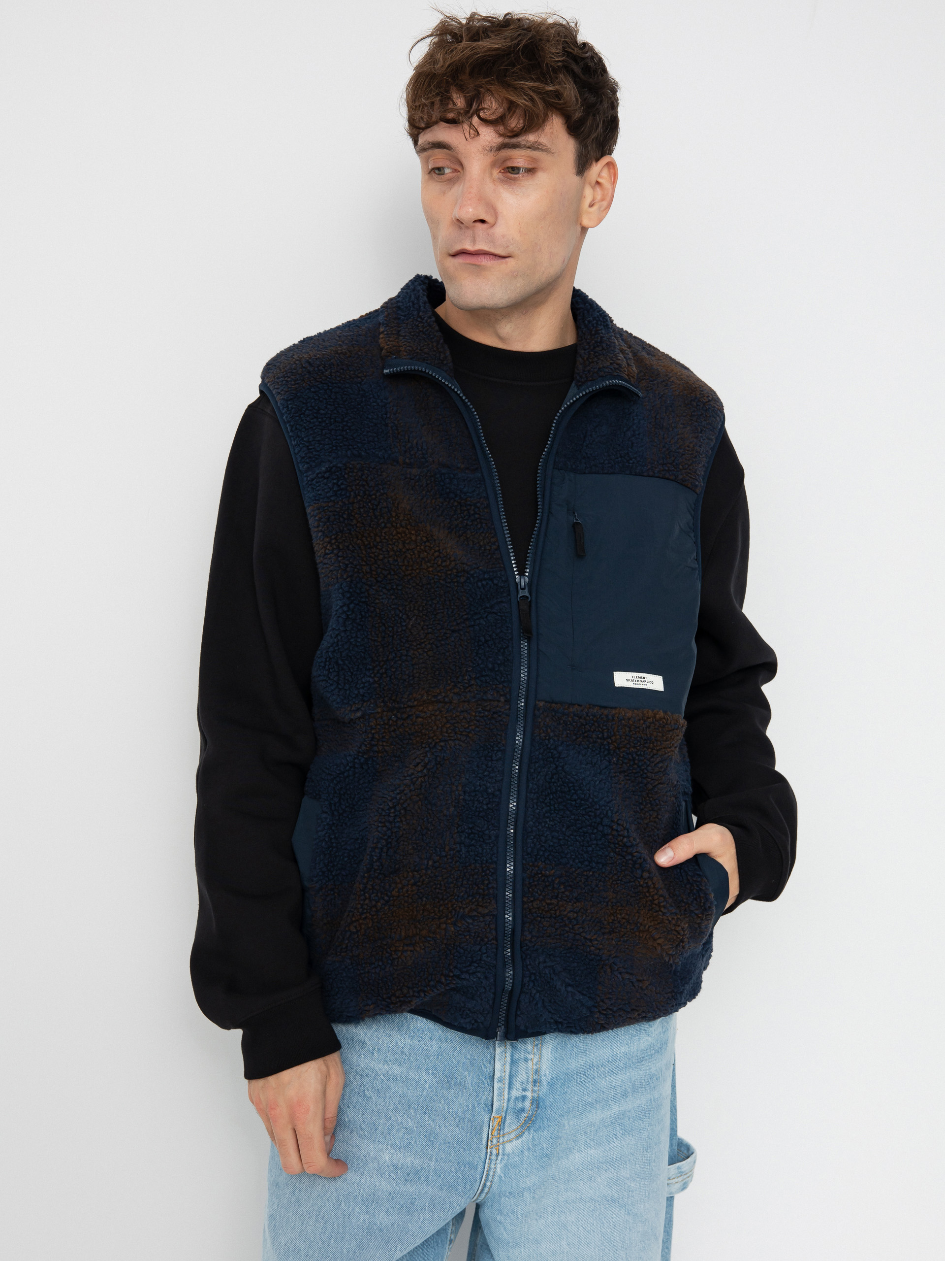 Element Weste Lake Vest Sherpa (eclipse navy/java plaid)