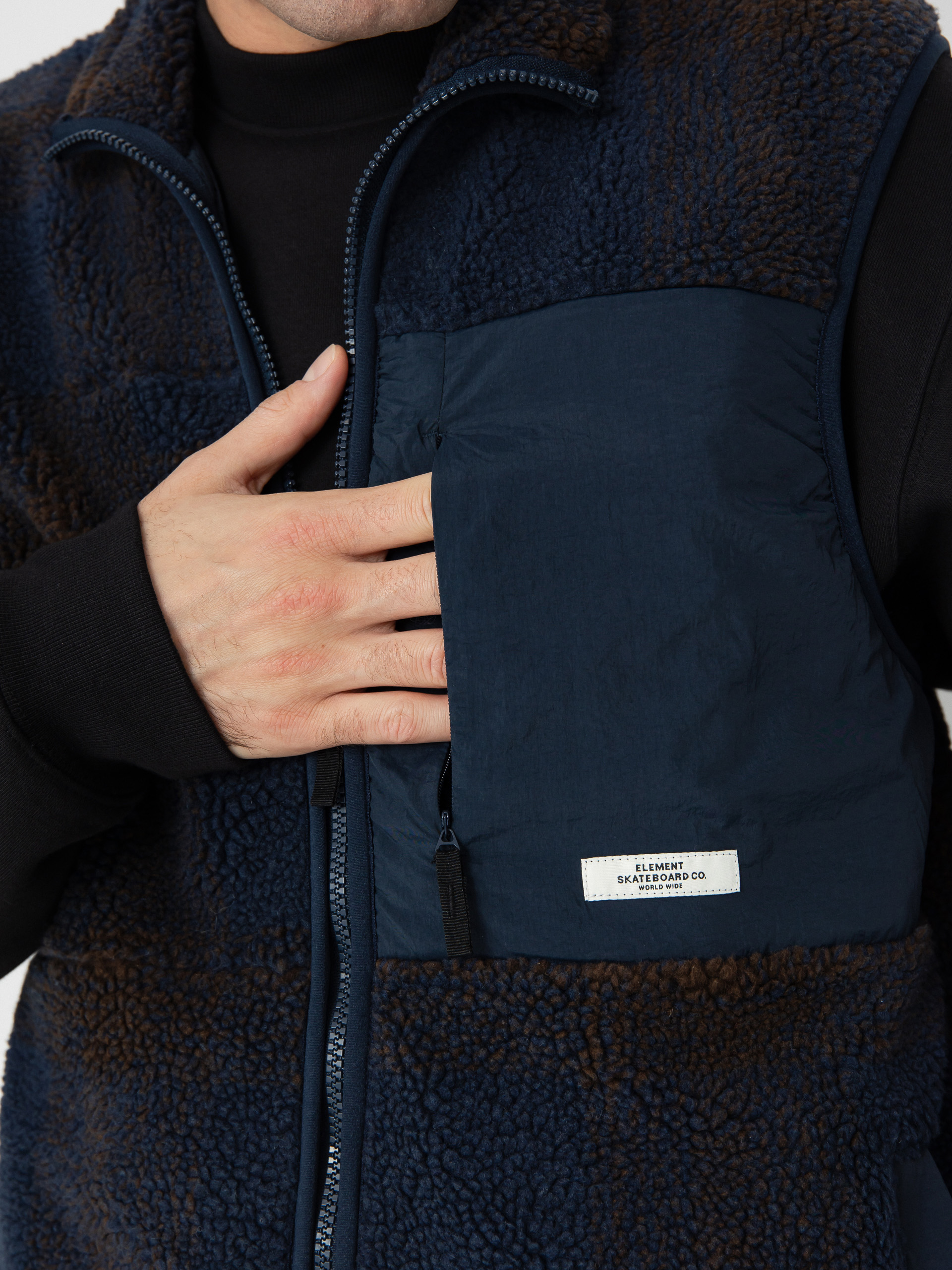 Element Weste Lake Vest Sherpa (eclipse navy/java plaid)