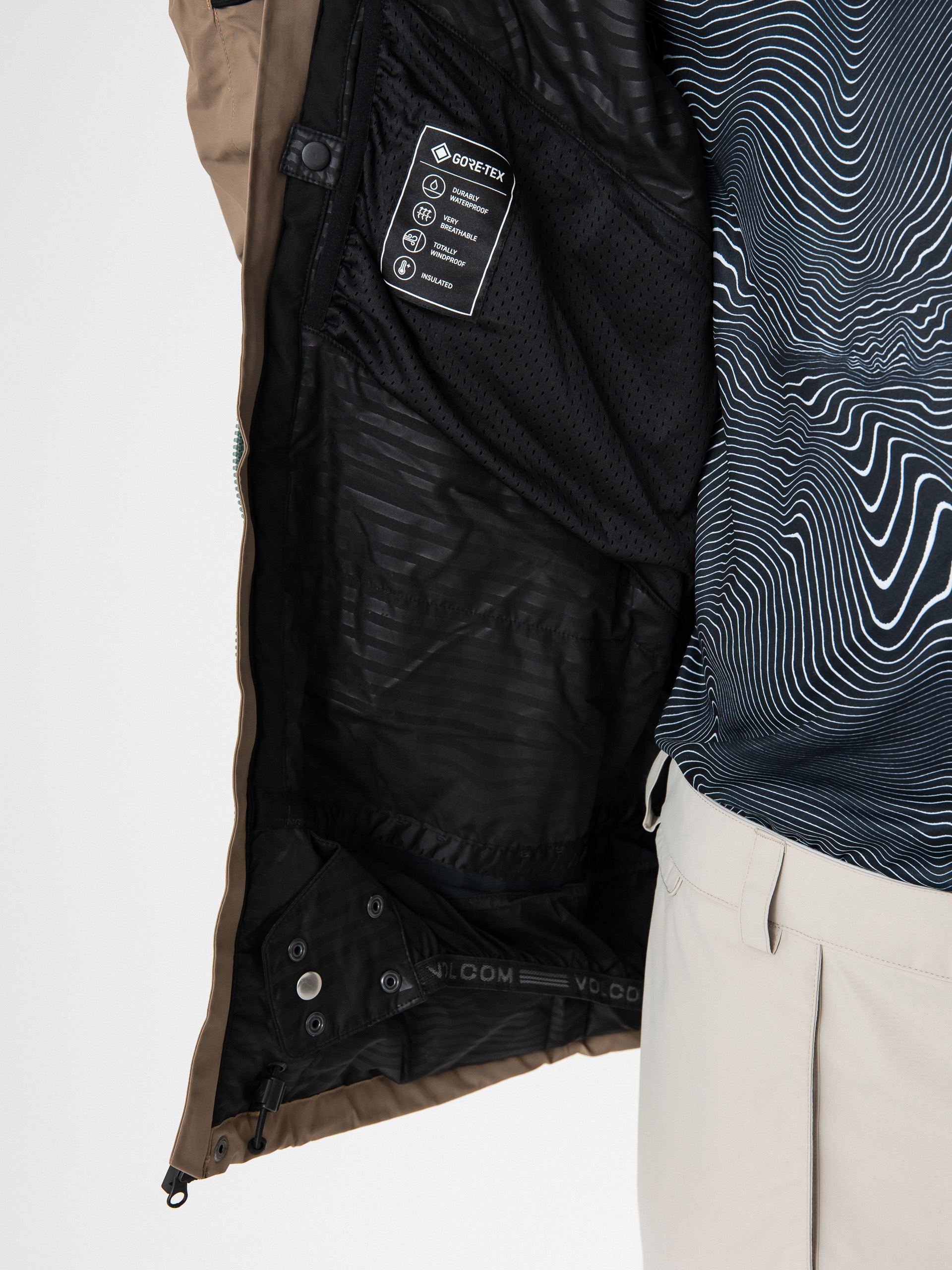 Mens Volcom Snowboard jacket L Ins Gore Tex (agave)