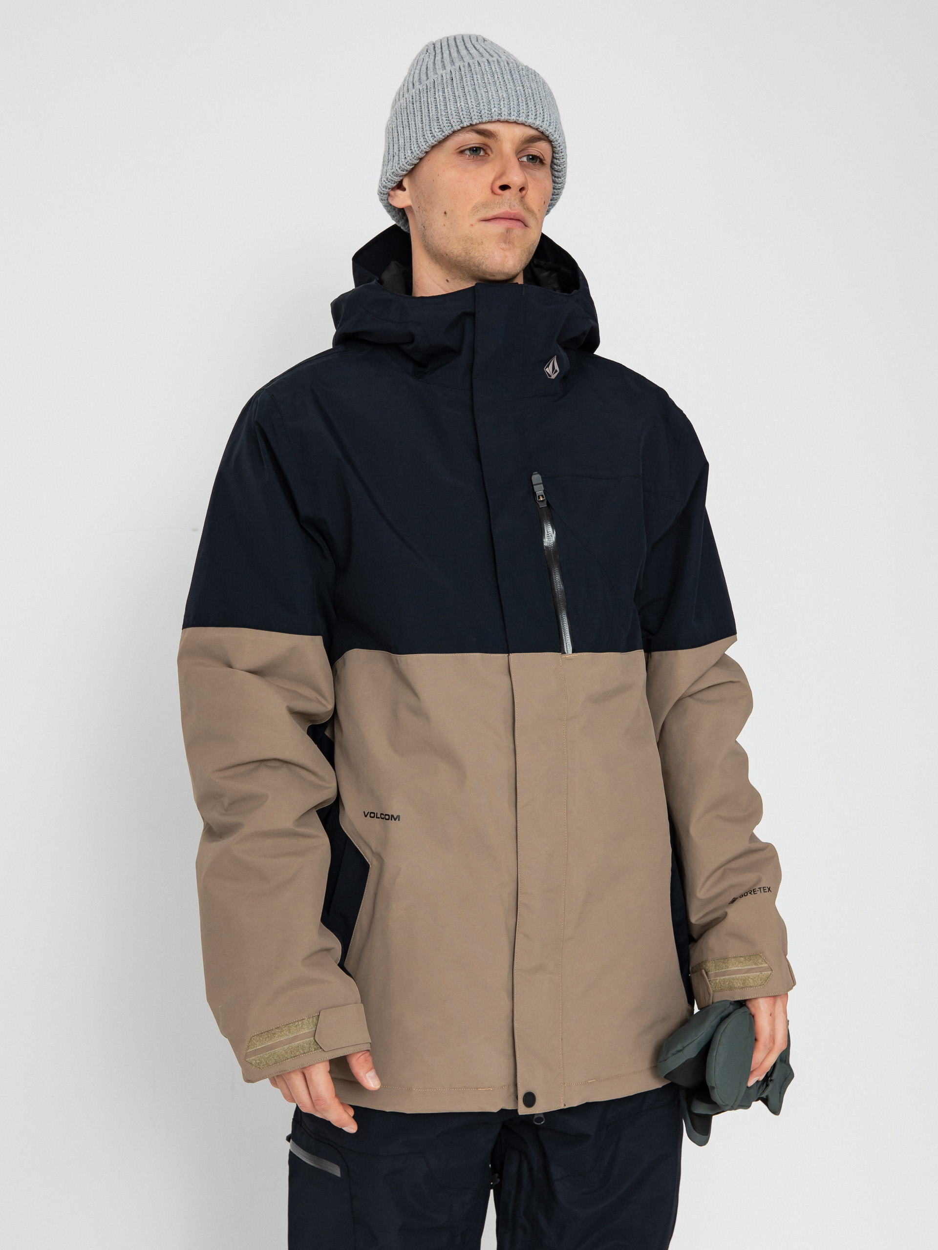 Volcom Snowboard jacket L Ins Gore Tex brown, black (chestnut brown)