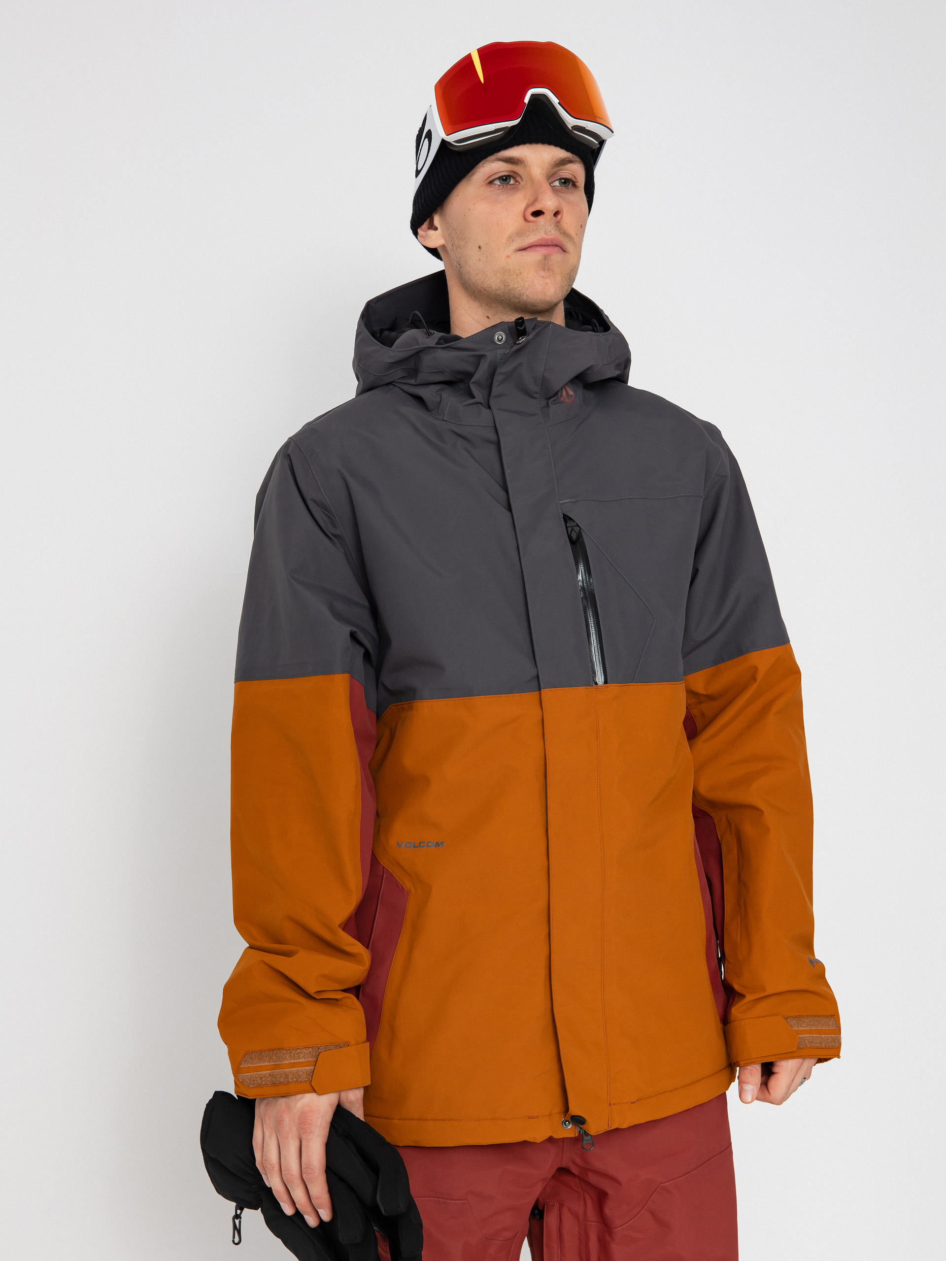 Mens Volcom Snowboard jacket L Ins Gore Tex (caramel)
