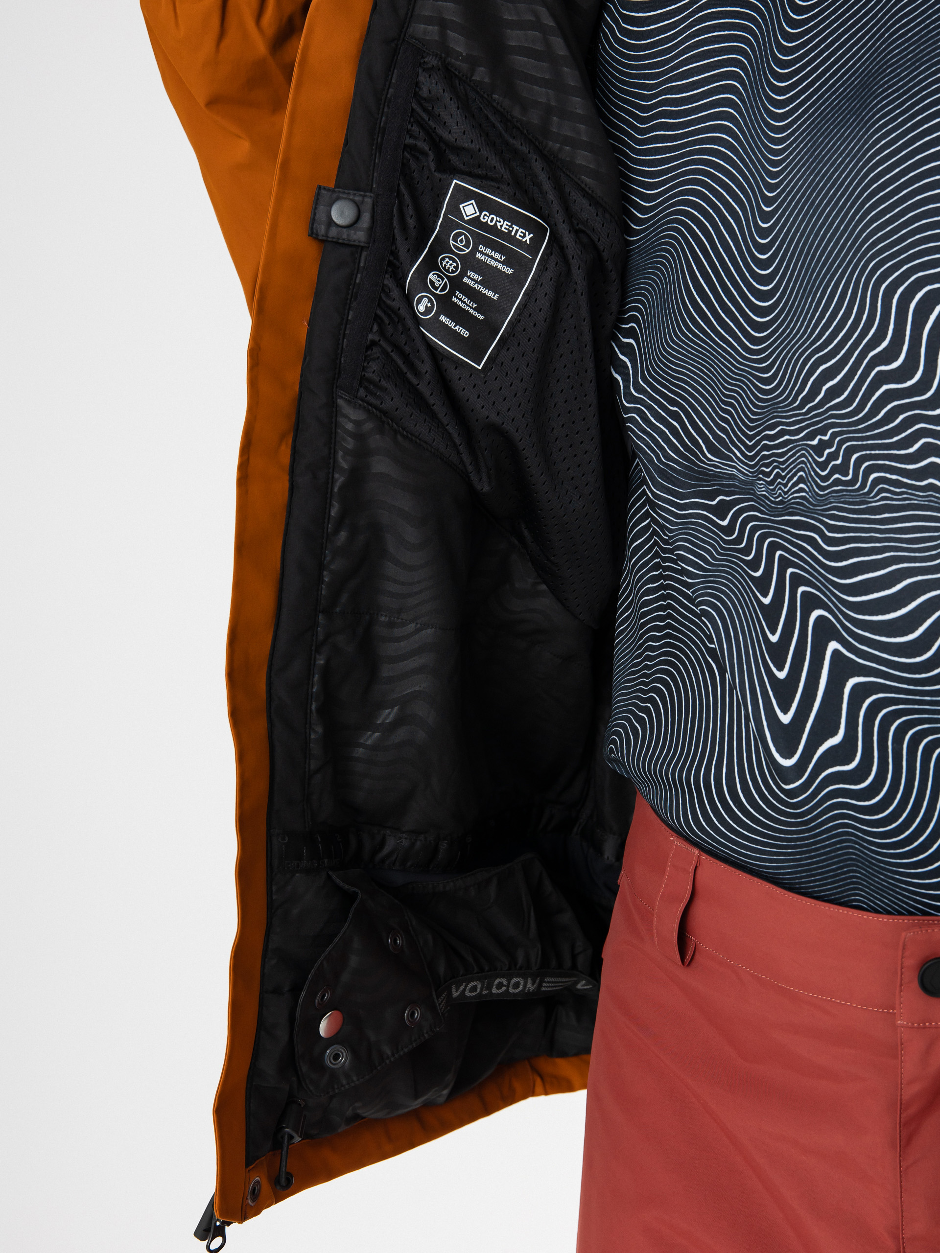 Mens Volcom Snowboard jacket L Ins Gore Tex (caramel)