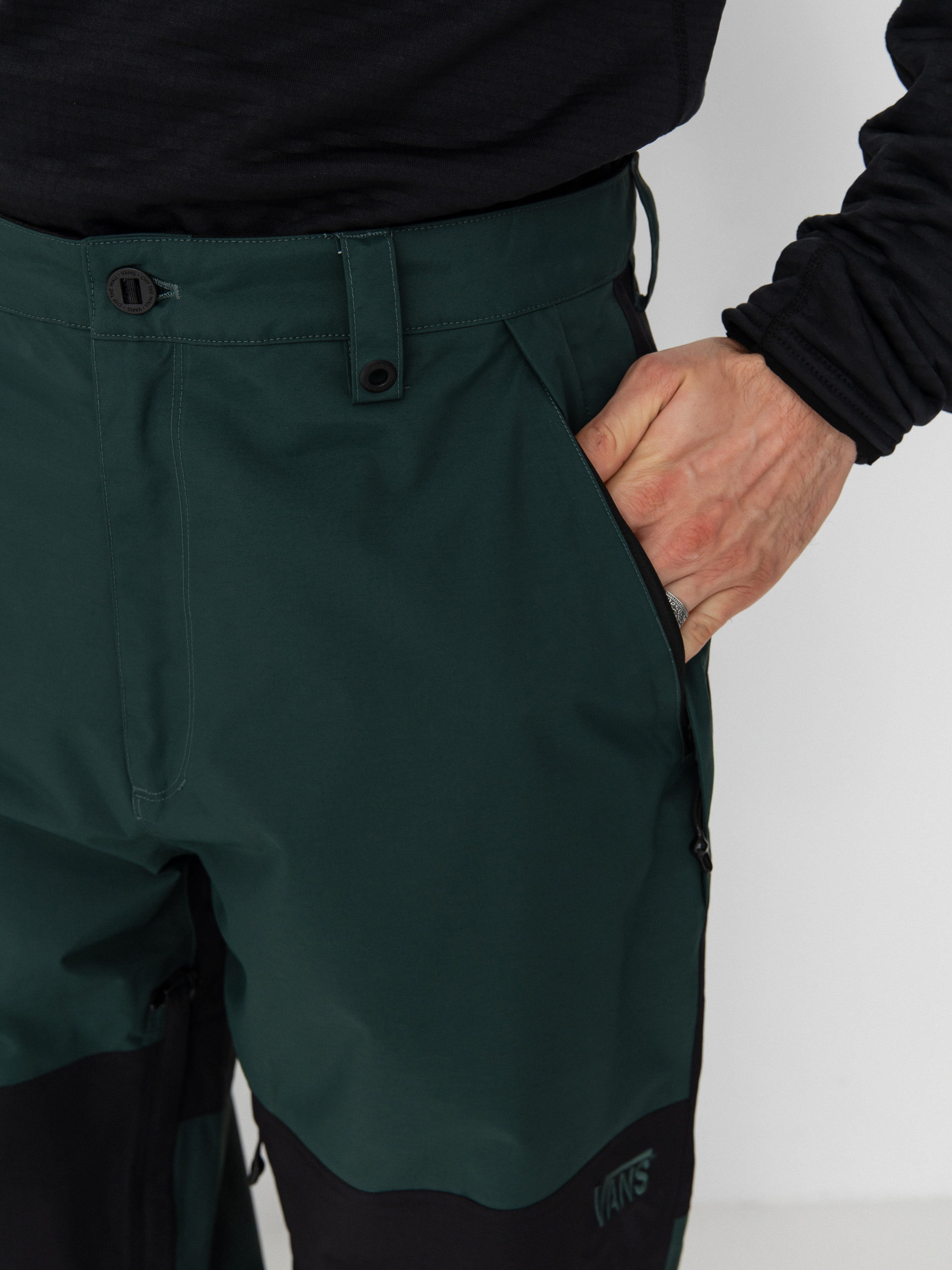 Mens Vans Snowboard pants Mte Hellbound (black/green gables)