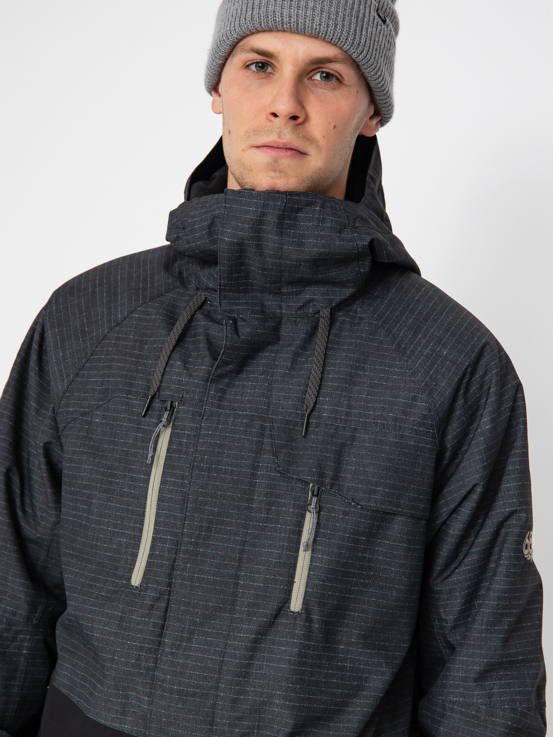 Mens 686 Geo Insulated Snowboard jacket (black ripstop colorblock)
