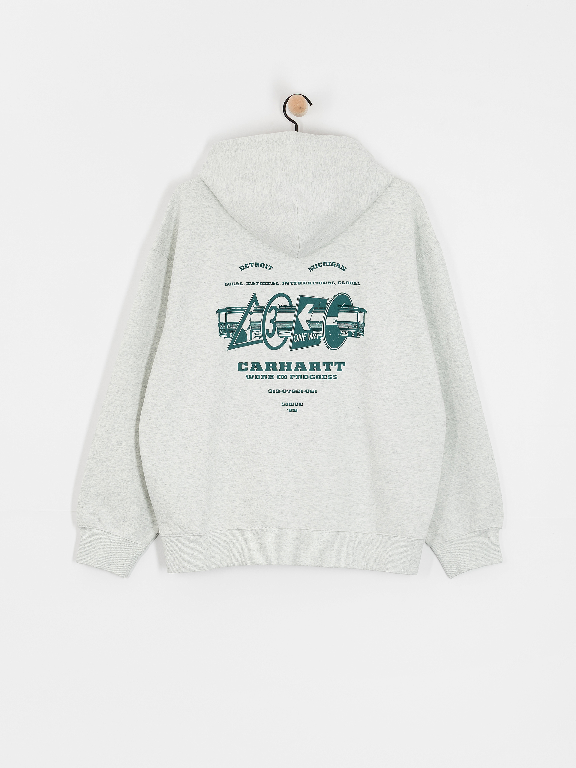 Carhartt WIP Hoodie Runaway ZHD - grey (ash heather/malachite)