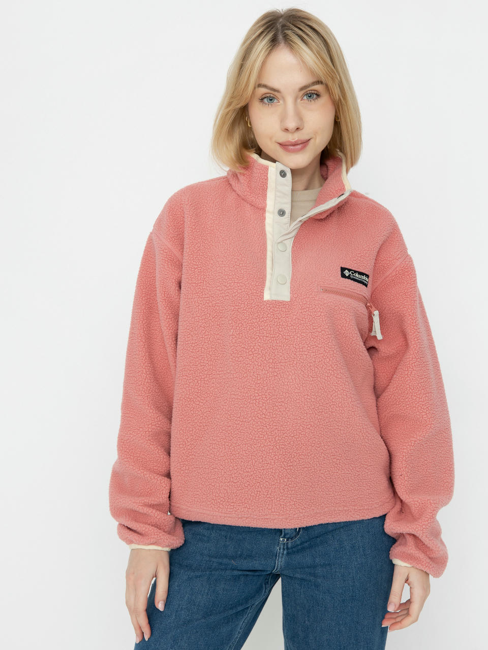 Columbia Helvetia II Cropped Half Snap Wmn Fleece Jacke (pink agave)