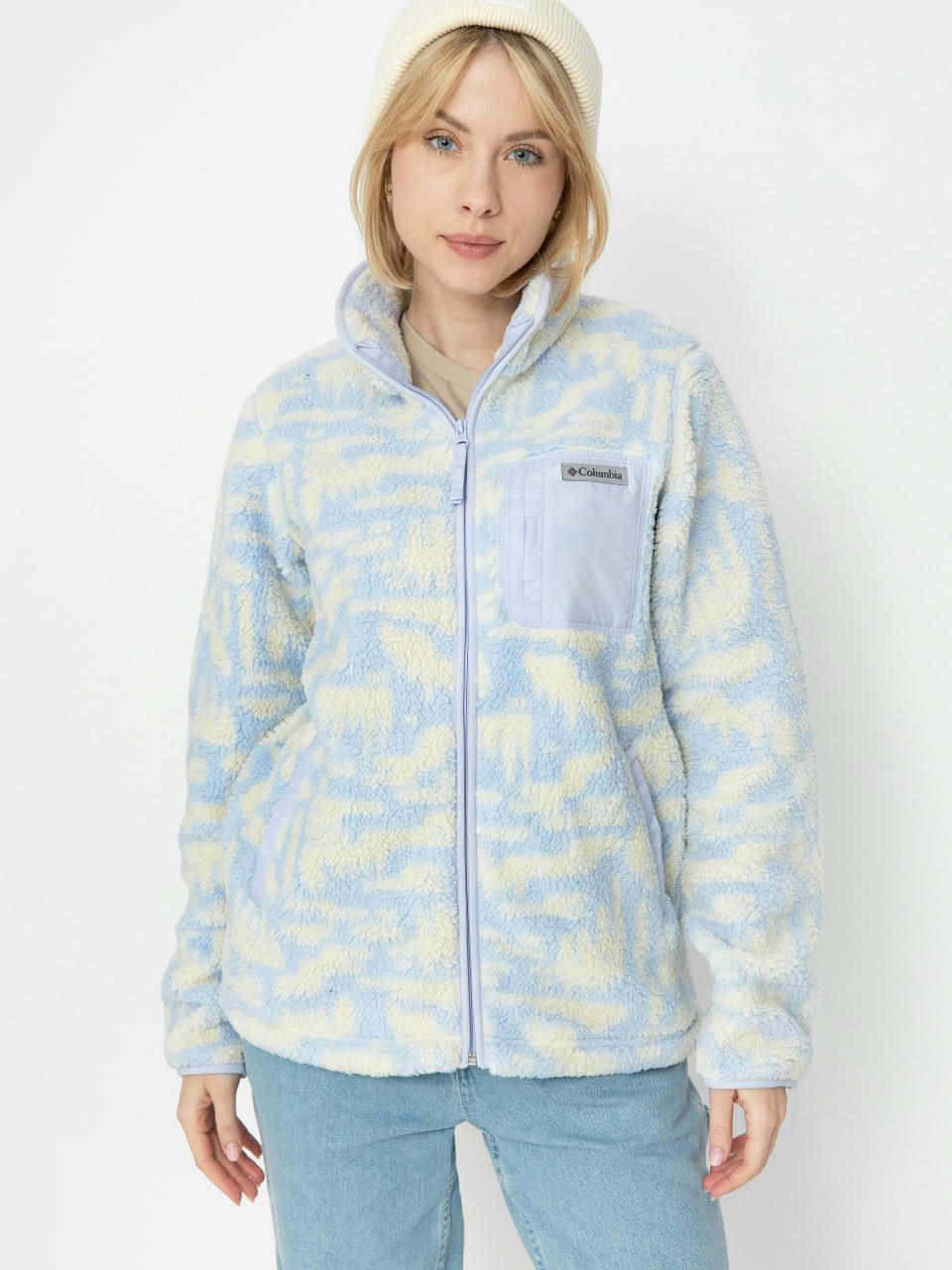 Damen Columbia Fleece Jacke West Bend Print Full Zip II (snowdrift highl)