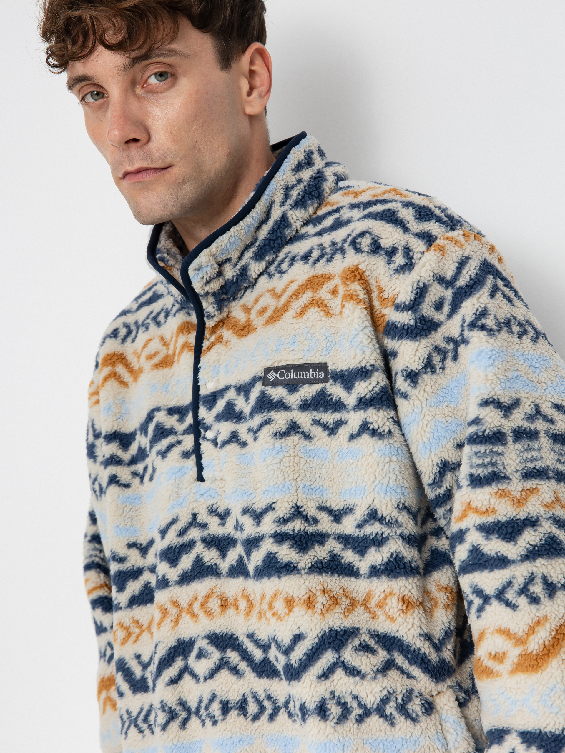 Mens Columbia Fleece  Rugged Ridge Half Snap (dark stone dar)