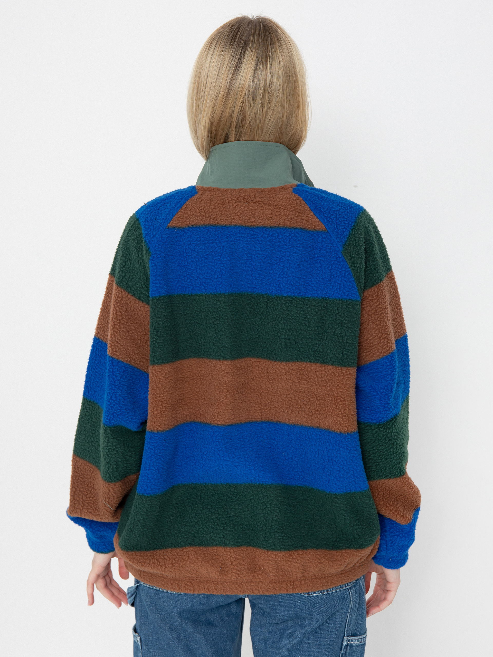 Womens Quiksilver Fleece  Uni Half Zip (printed stripe uni hz forest)