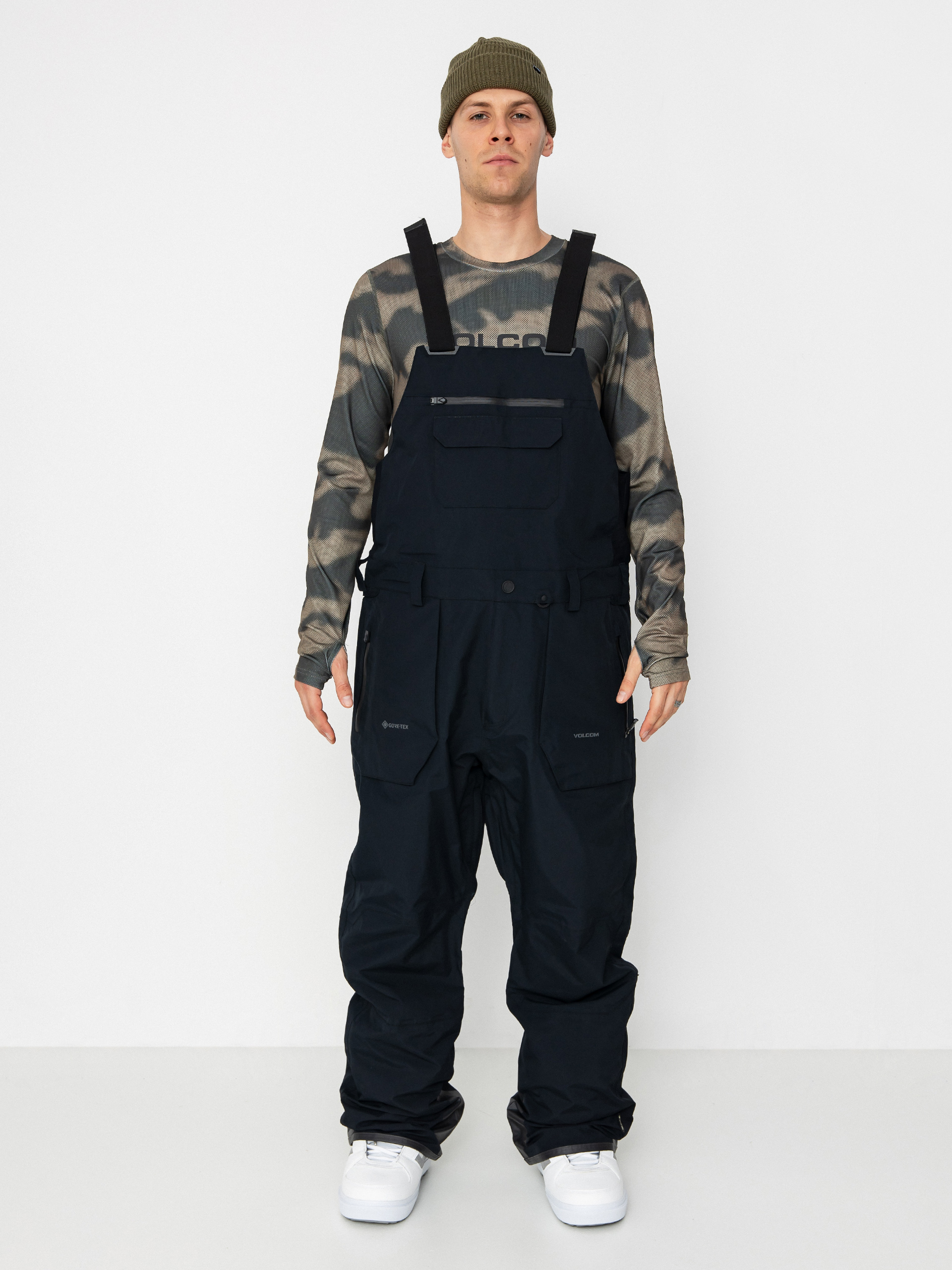 Mens Volcom Snowboard pants Rain Gore Tex Bib Overall (black)