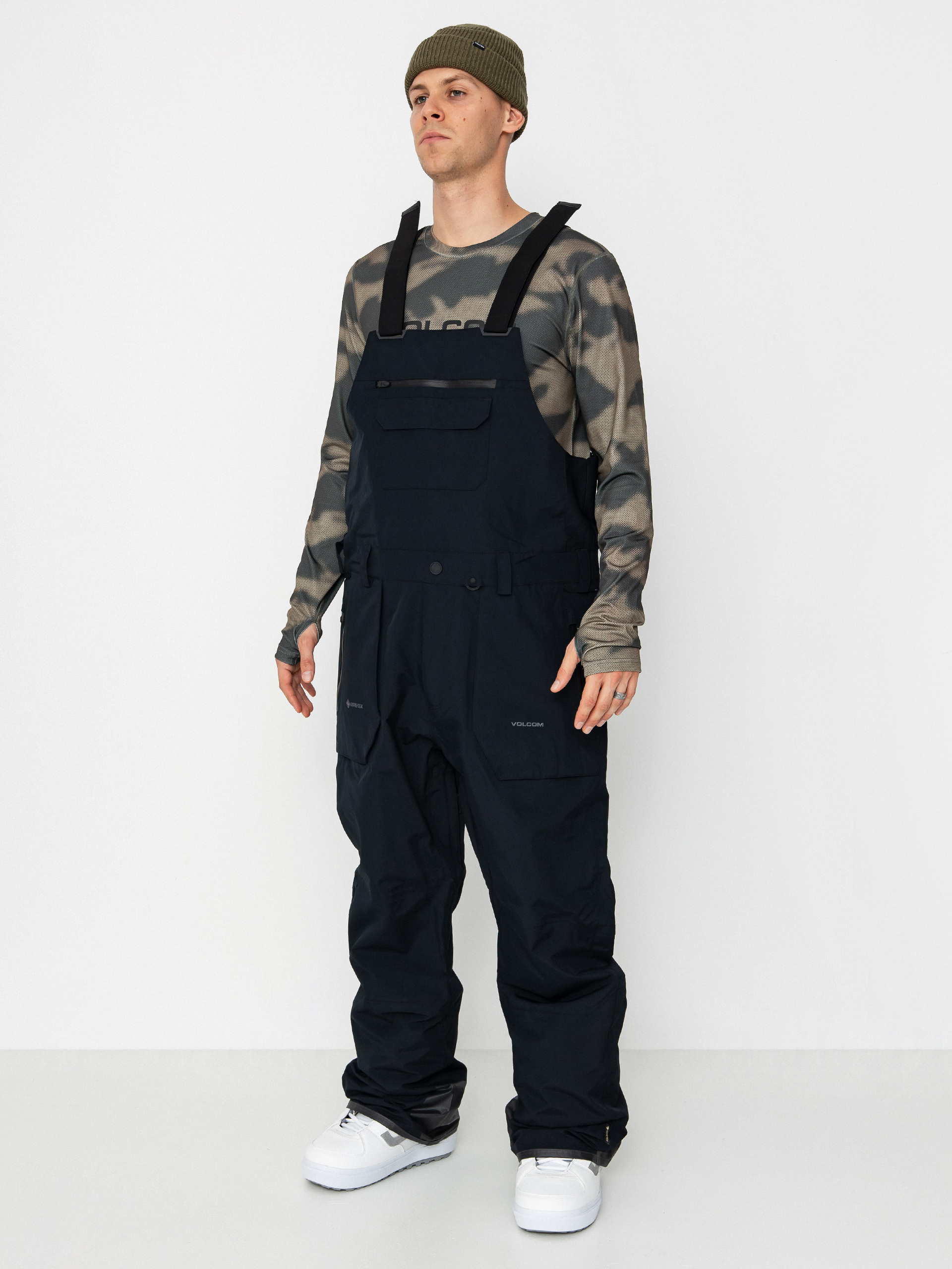Mens Volcom Snowboard pants Rain Gore Tex Bib Overall (black)