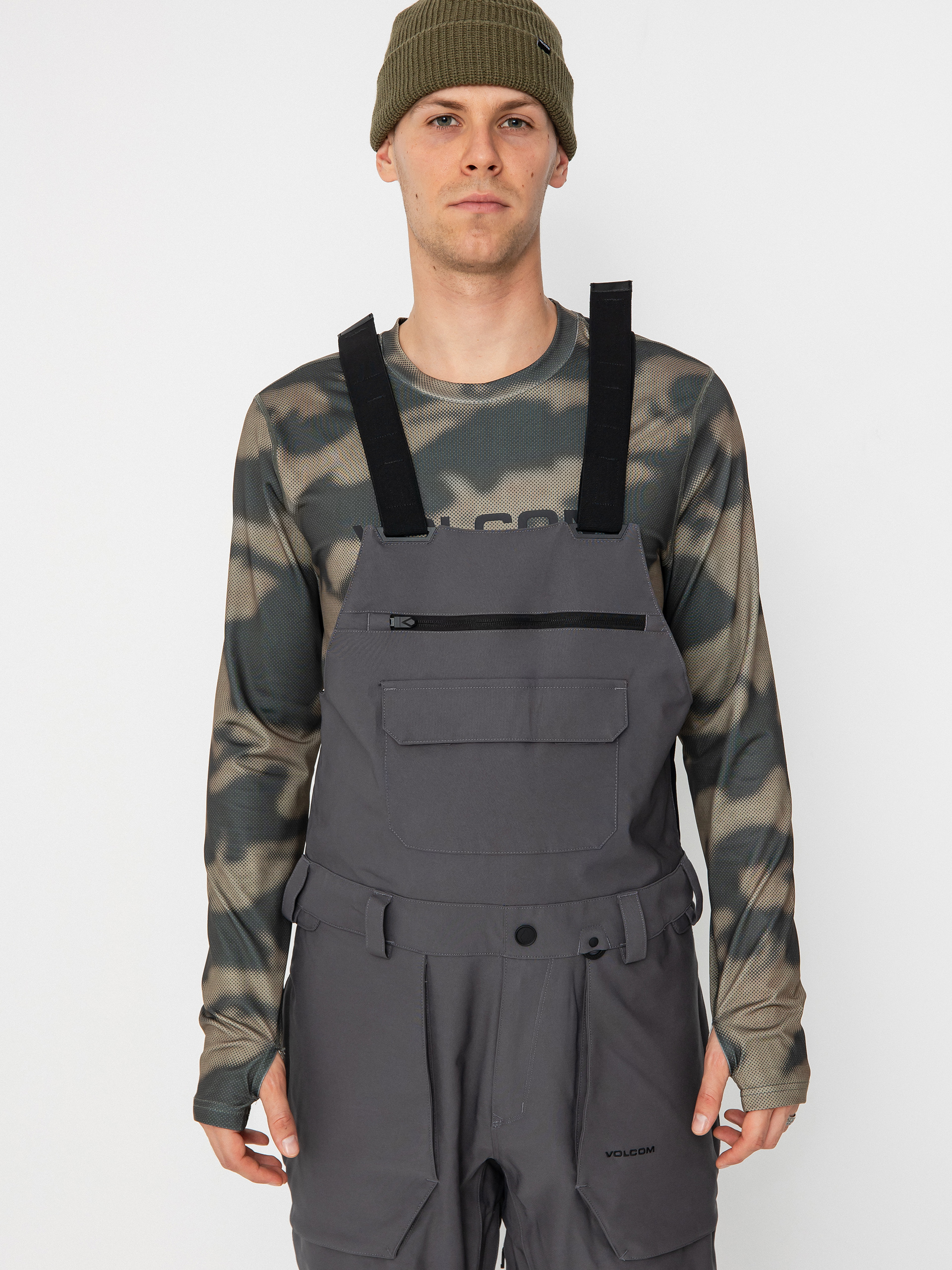 Mens Volcom Snowboard pants Roan Bib Overall (charcoal)