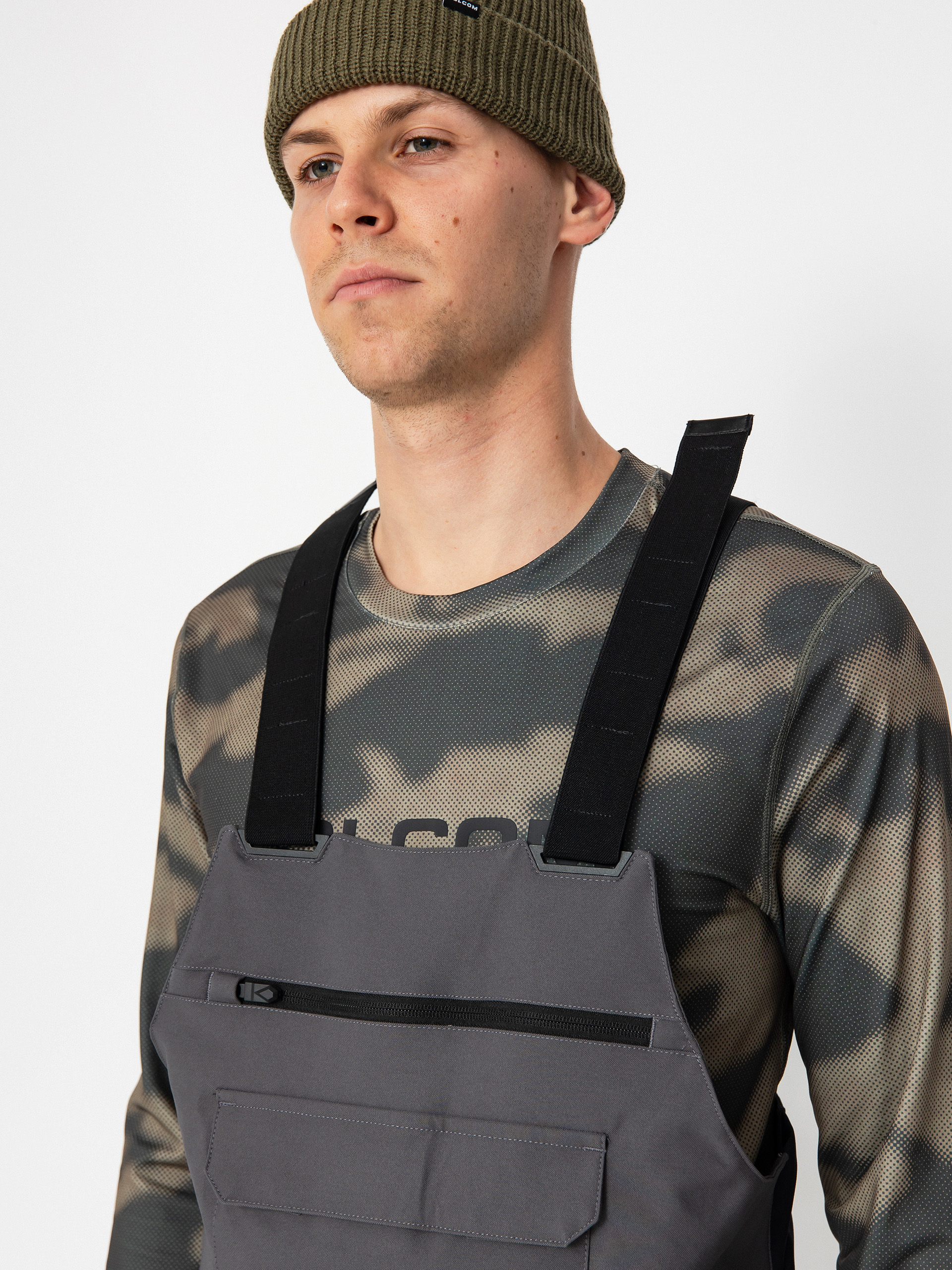 Mens Volcom Snowboard pants Roan Bib Overall (charcoal)