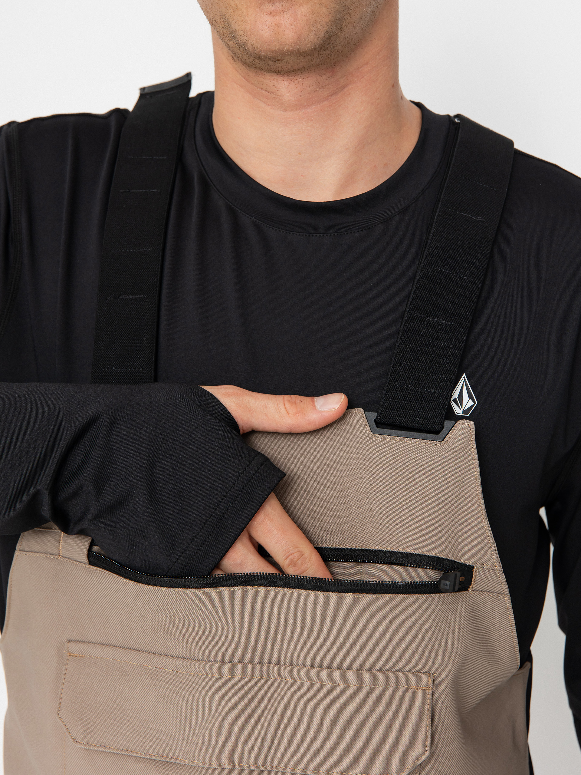 Mens Volcom Snowboard pants Roan Bib Overall (chestnut brown)