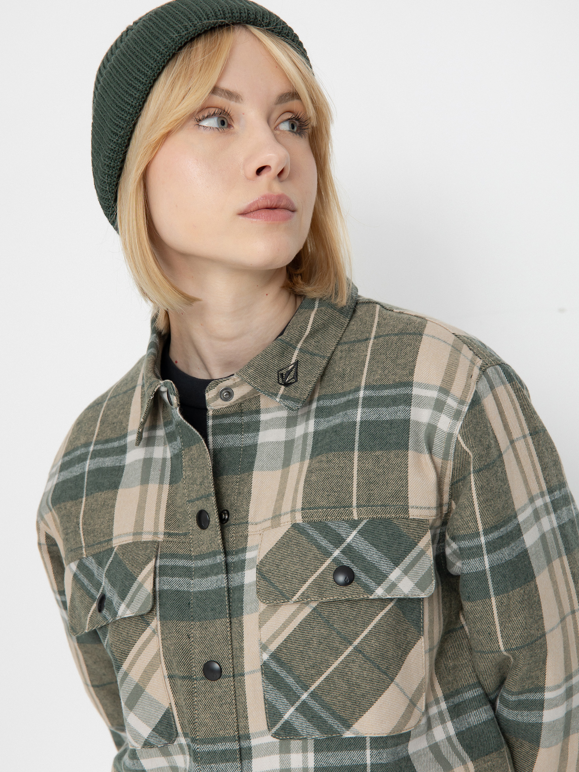 Womens Volcom Snowboard jacket Ins Riding Flannel (sand)