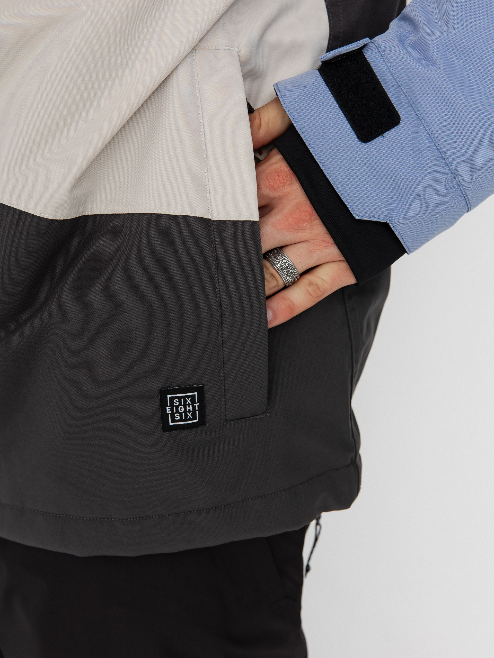 Mens 686 Geo Insulated Snowboard jacket (purple impression colorblock)