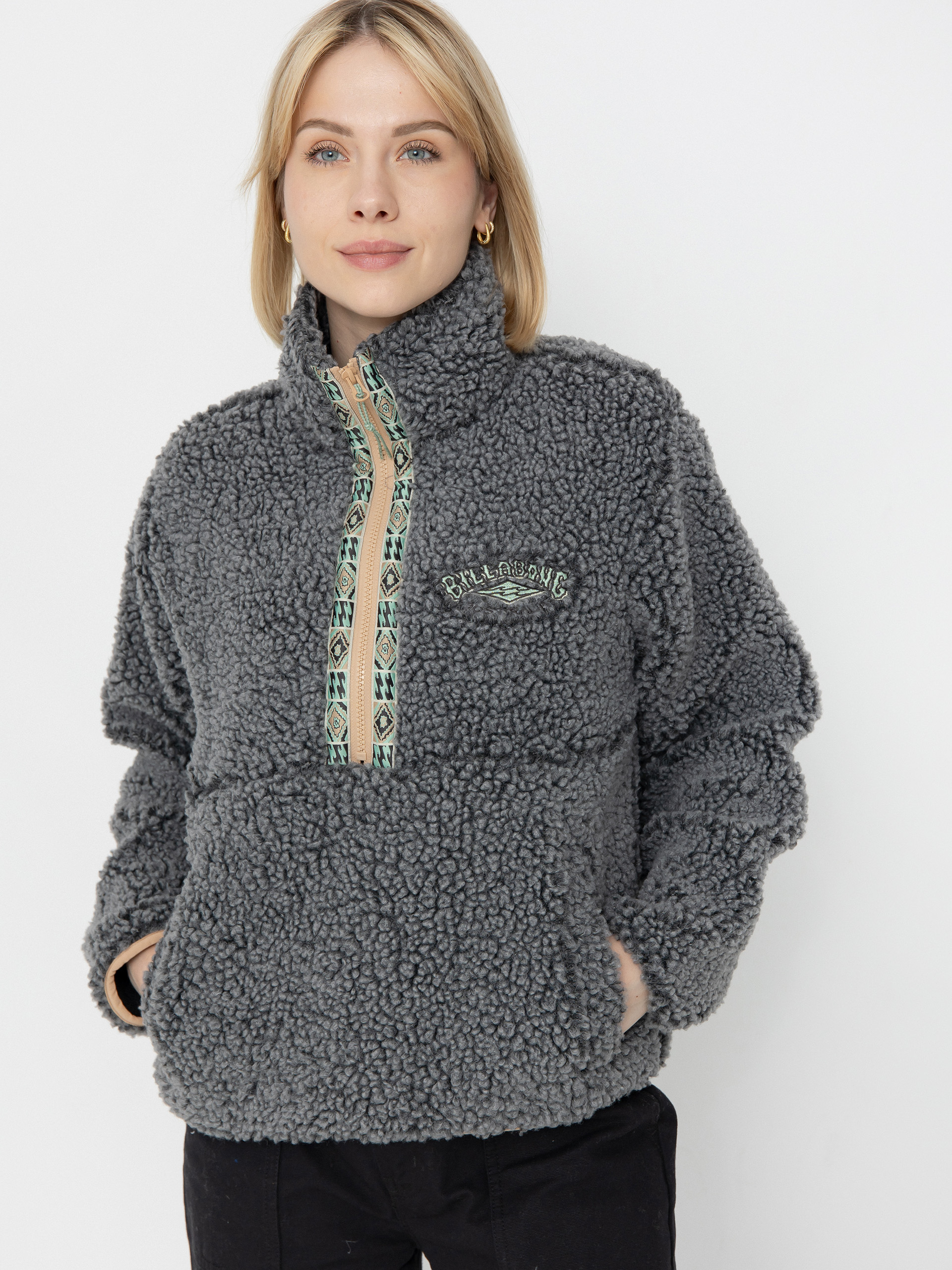 Billabong Fleece Horizon Mock Neck Wmn - grey (charcoal)