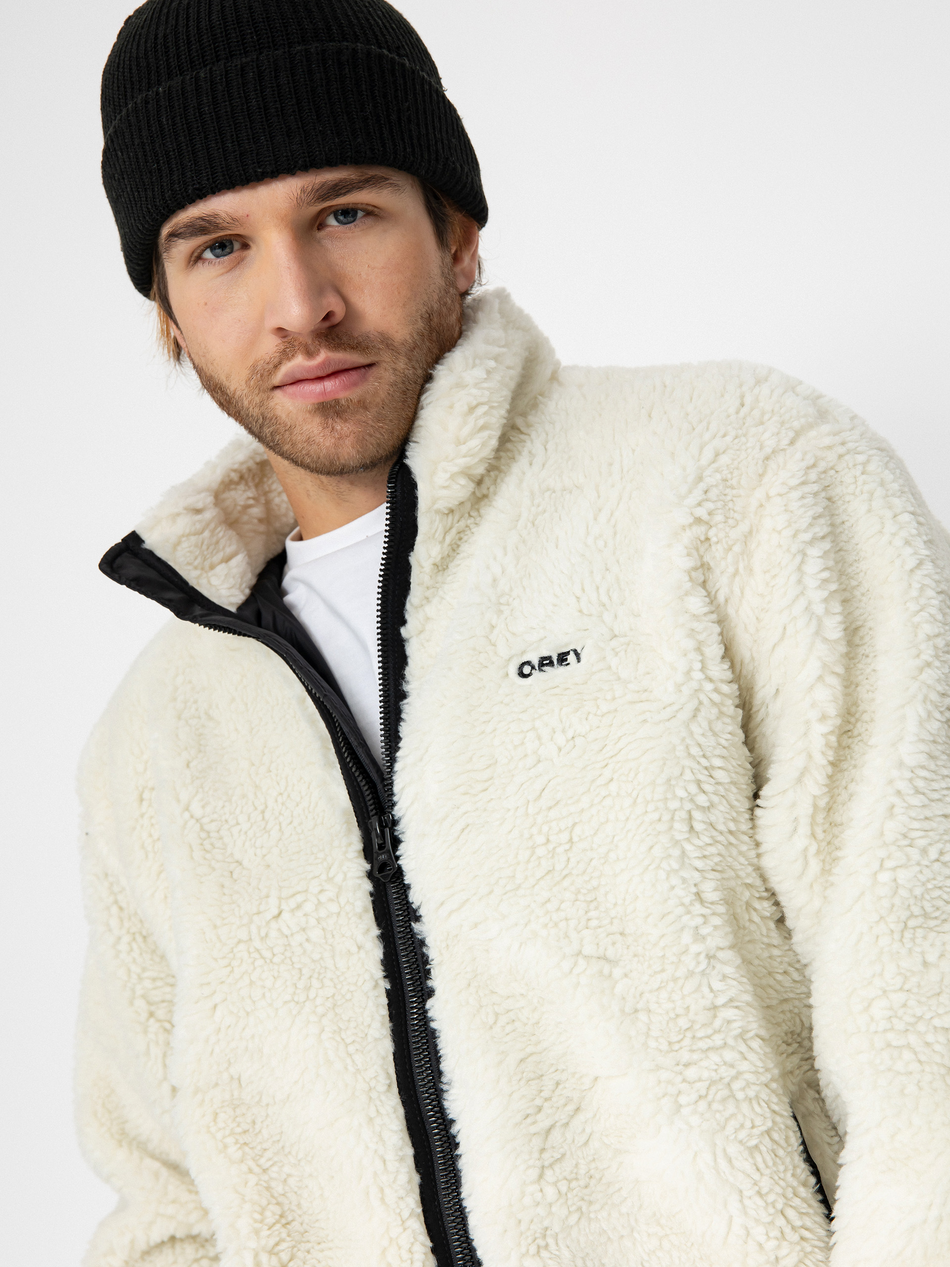 OBEY Jacket Icon Face Sherpa (unbleached)