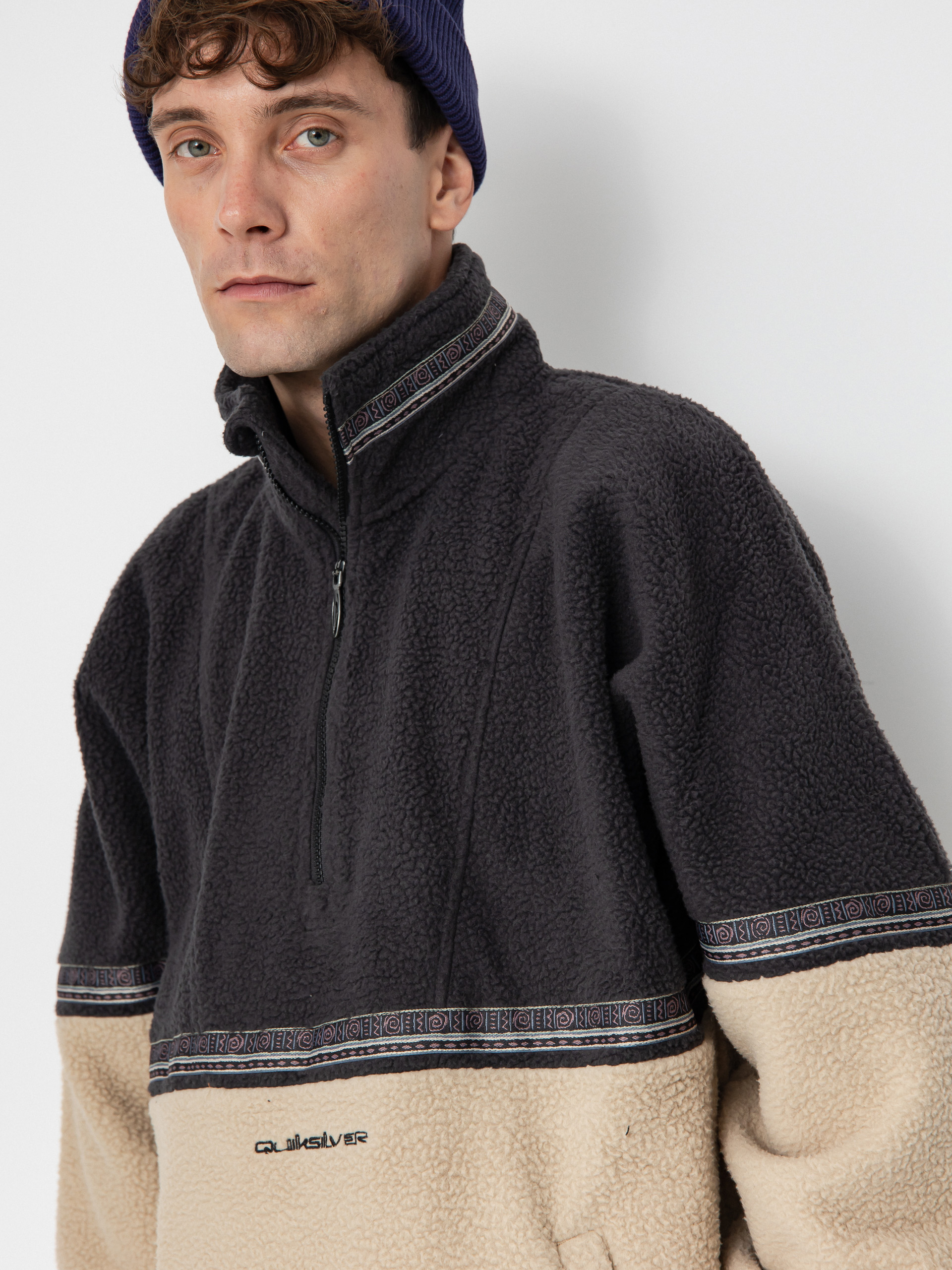 Herren Quiksilver Fleece Jacke Take Us Back Block (plaza taupe)