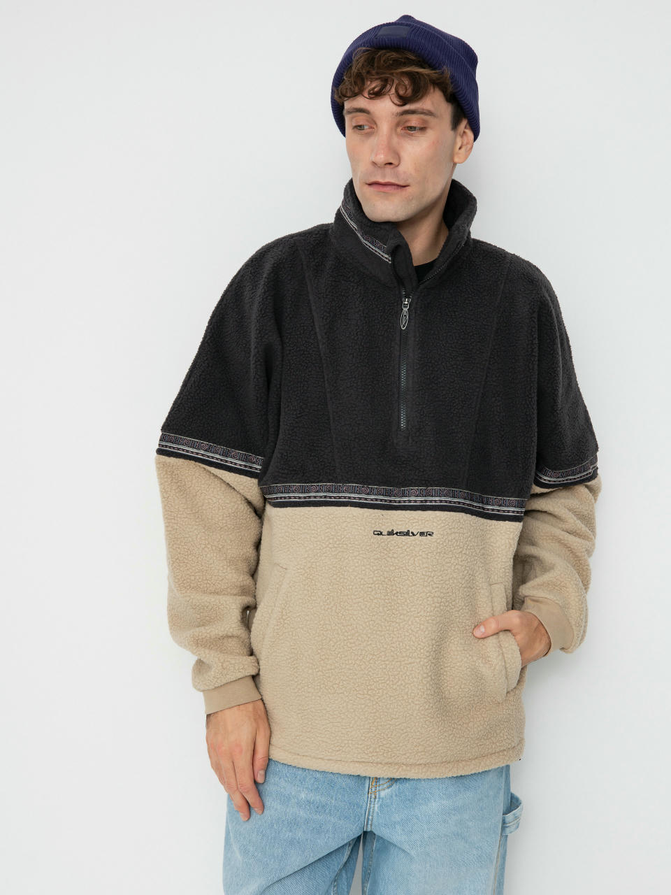 Mens Quiksilver Fleece  Take Us Back Block (plaza taupe)