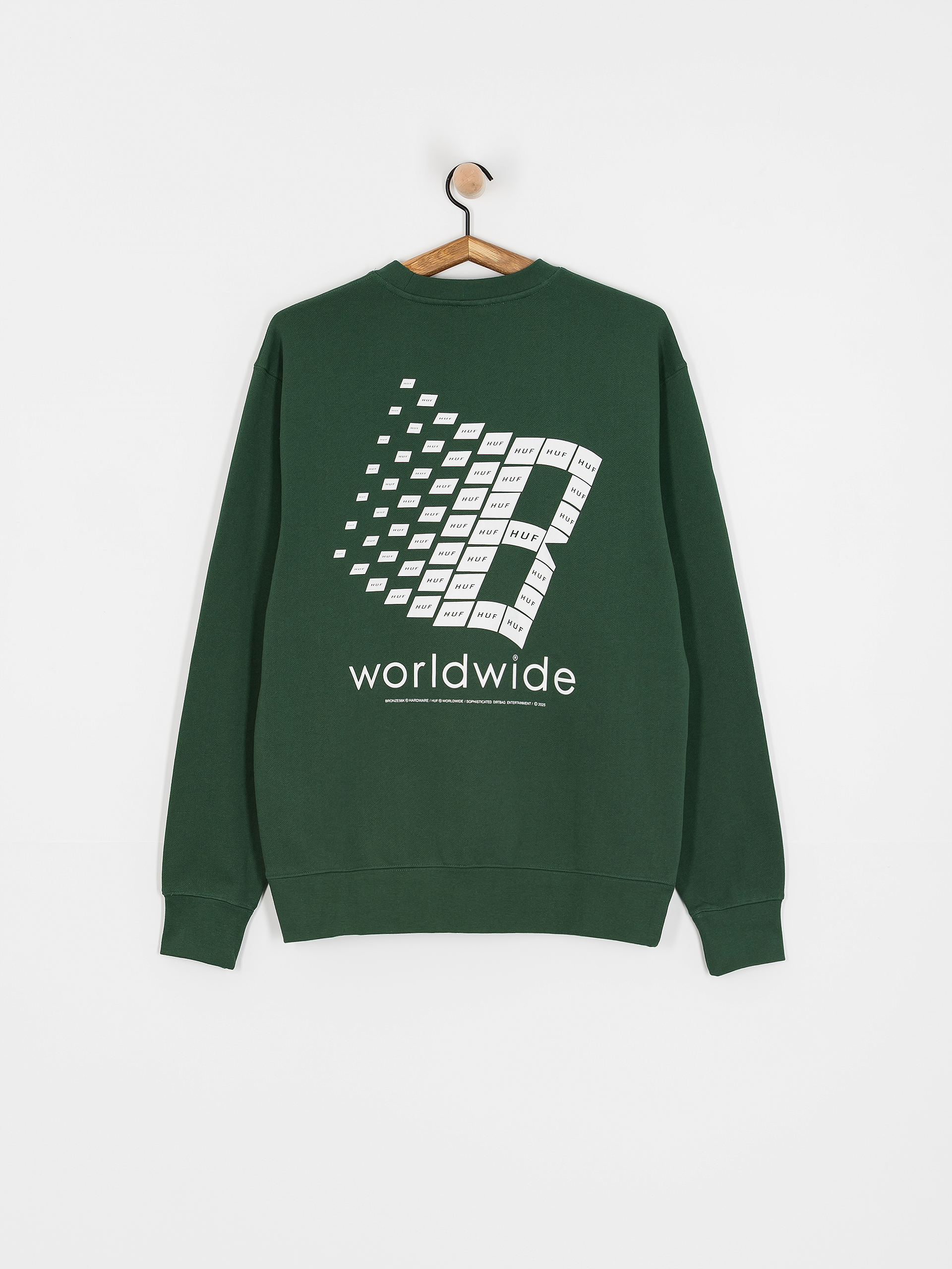 HUF Sweatshirt X Bronze Worldwide Crewneck (forest green)