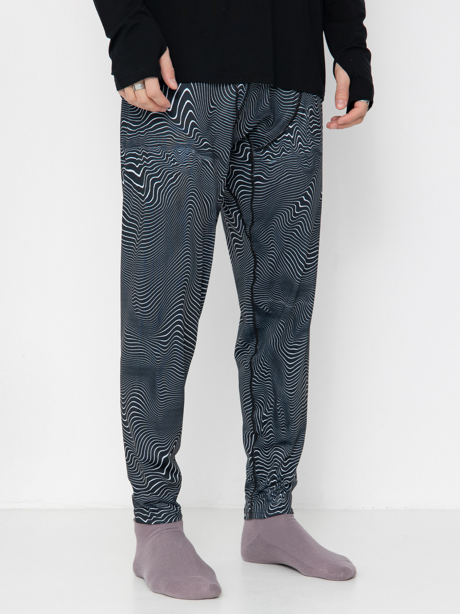 Mens Volcom Active leggings M V Science (black print)