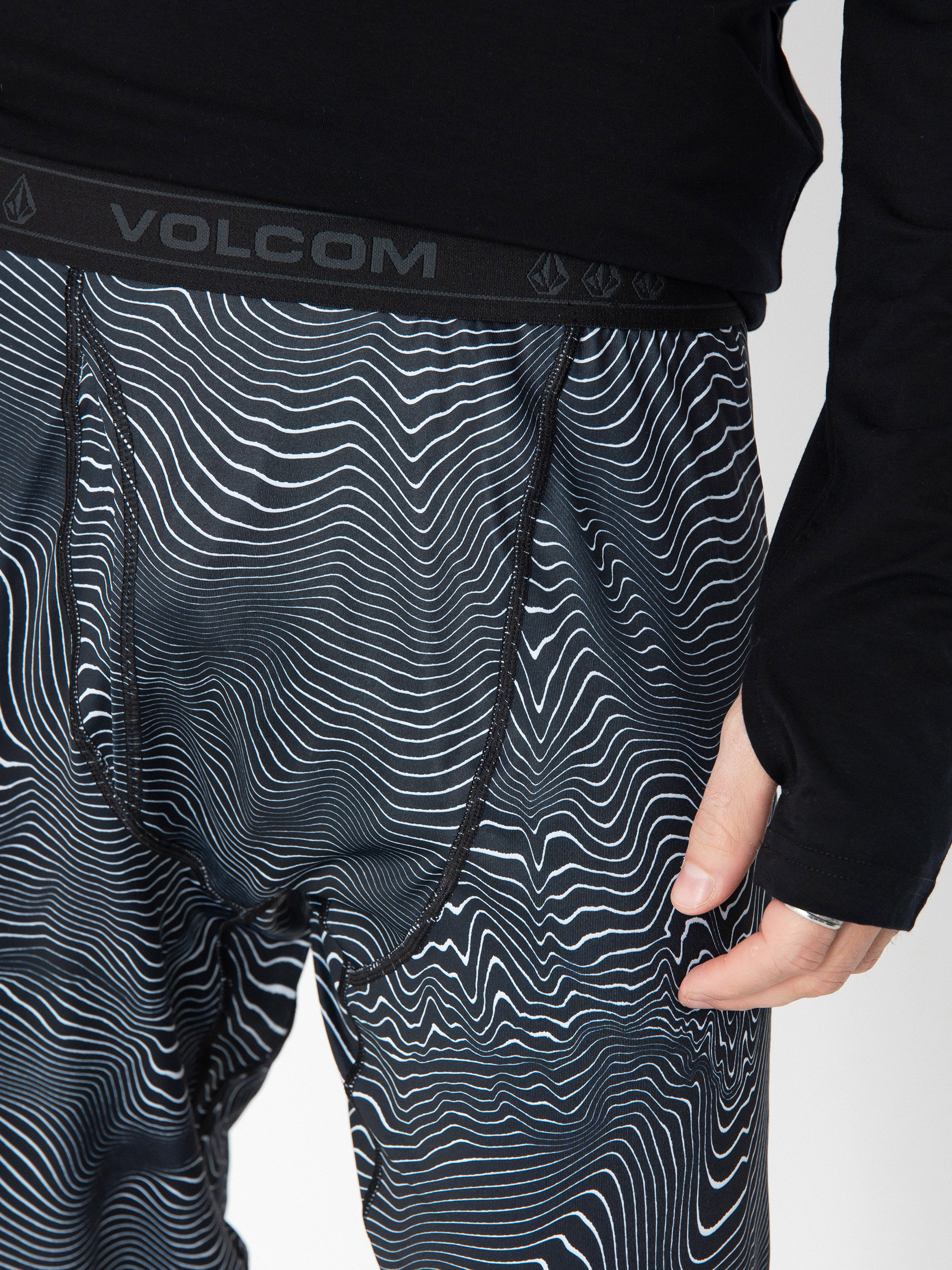Herren Volcom Aktive Leggins M V Science (black print)